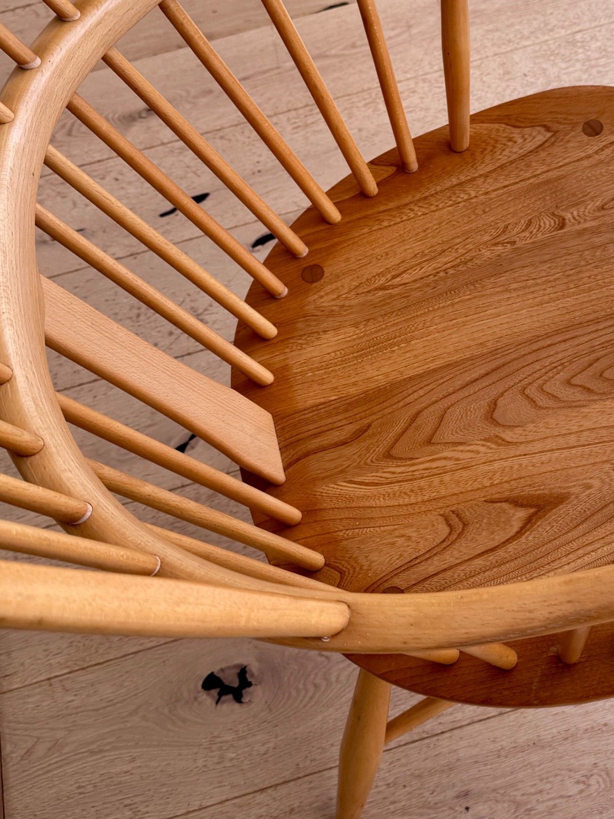 Furniture Ercol Windsor Chairmakers Chair In Light Ash 7911 Late 90s photo