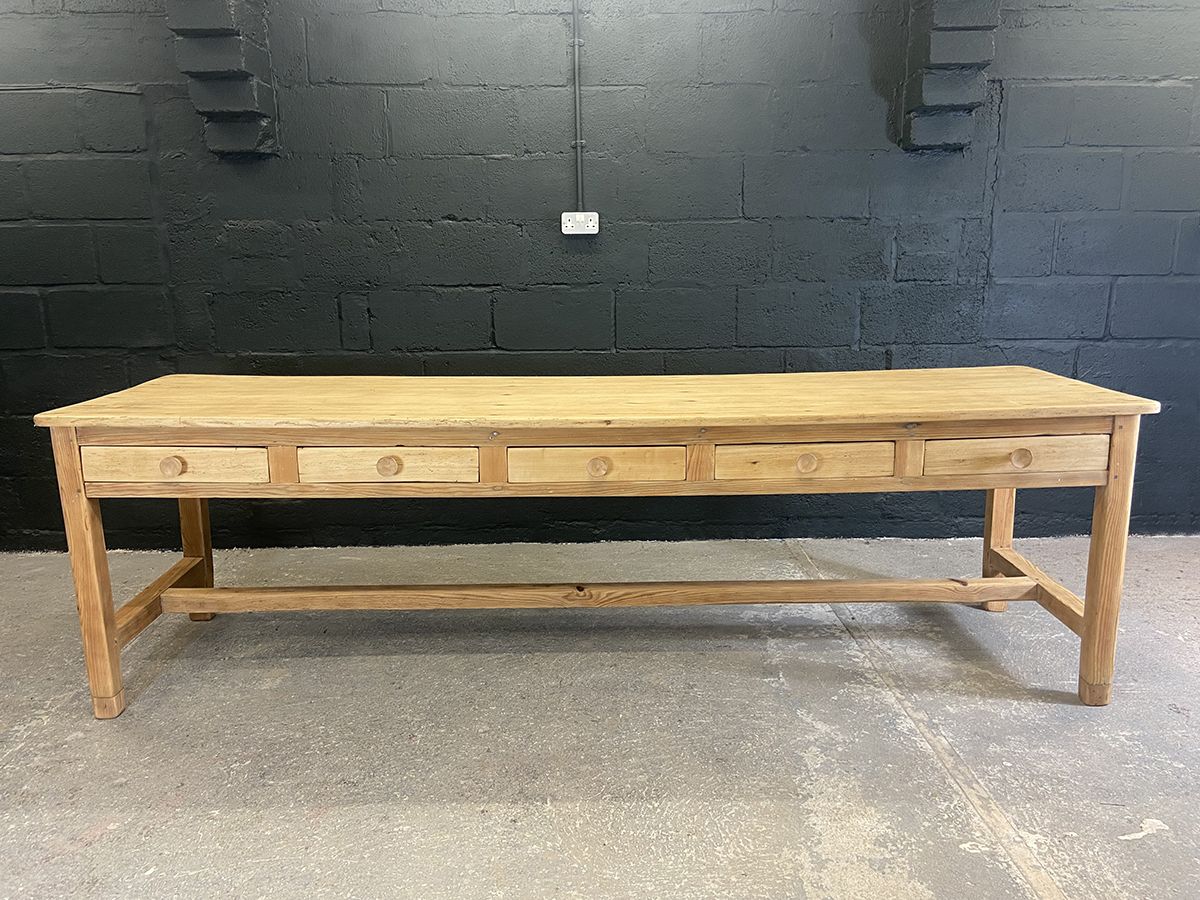 Long French Vintage Seamstress Table With Ten Drawers. photo furniture