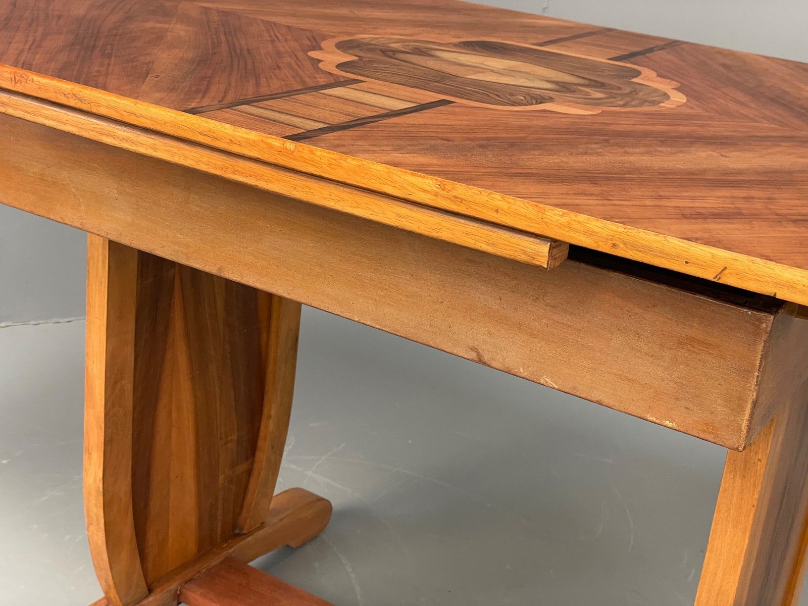 Art Deco Dining Table By Davant 1950s Walnut Extending Vintage Retro Eb12216 photo vintage