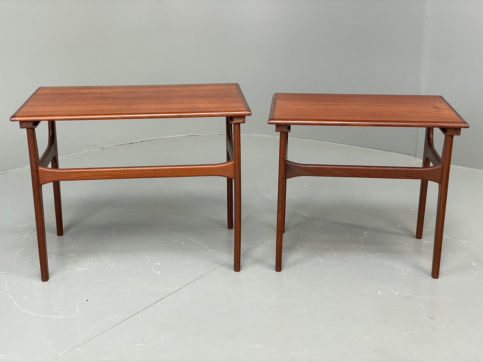 225.0 Vintage Teak Nesting Tables By Poul Hundevad Danish Mid Century Pair Eb12281 photo