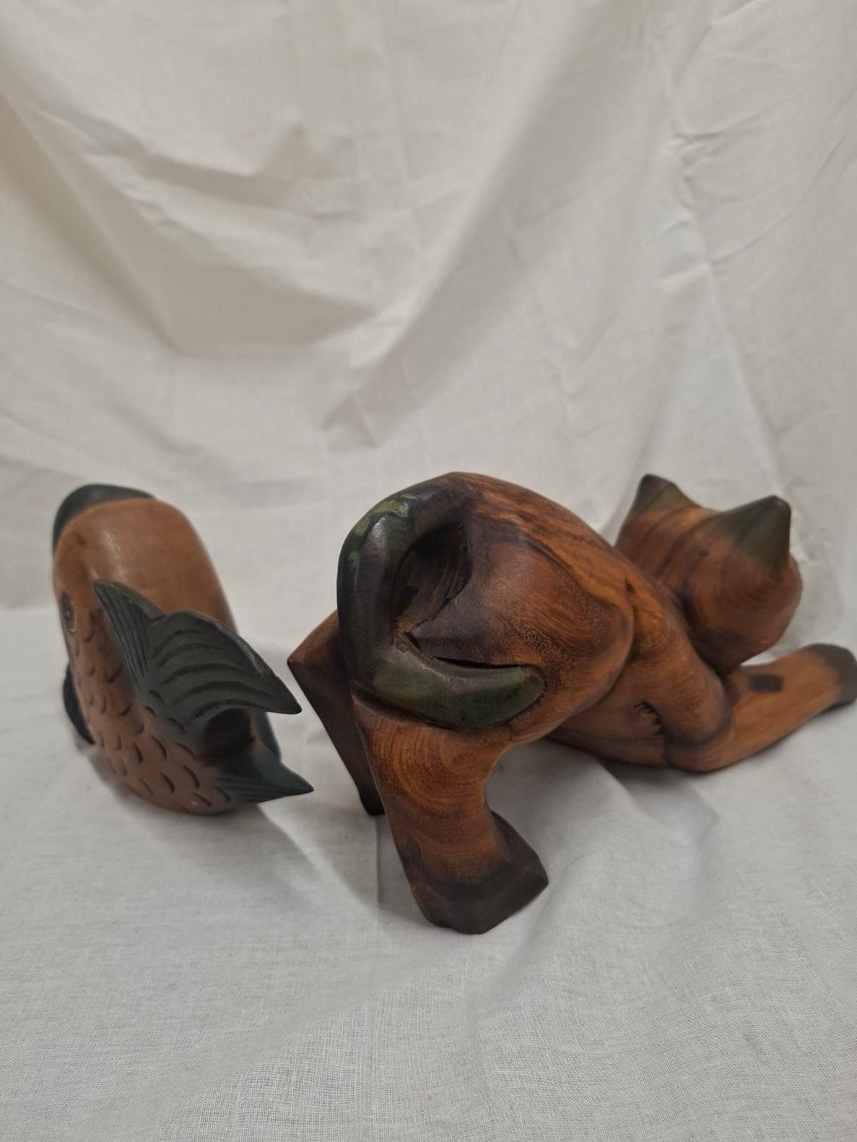Vintage Wooden Cat And Fish photo vinterior