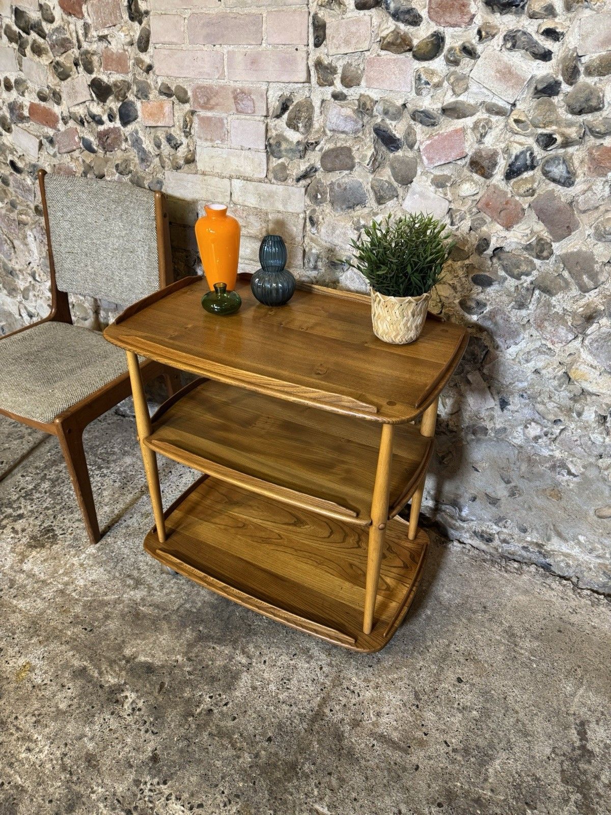 🚛 Vintage Blonde Ercol Drinks Trolly / Cart Mid Century Modern / Retro photo furniture