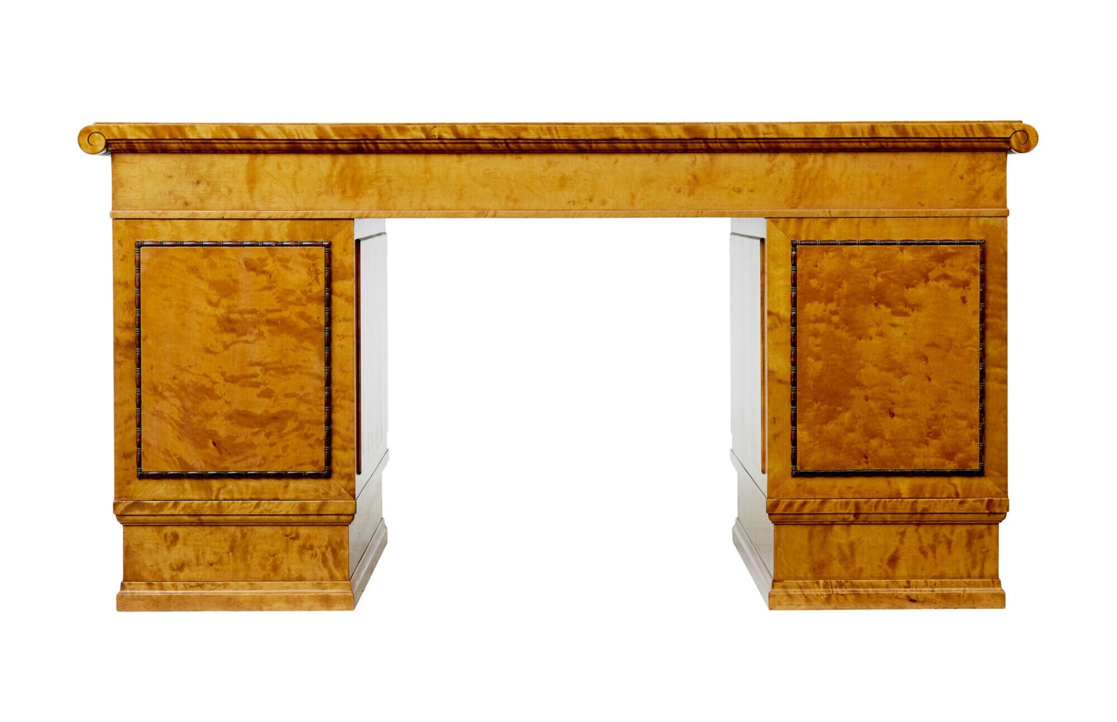 Scandinavian Birch Art Deco Pedestal Desk photo buy