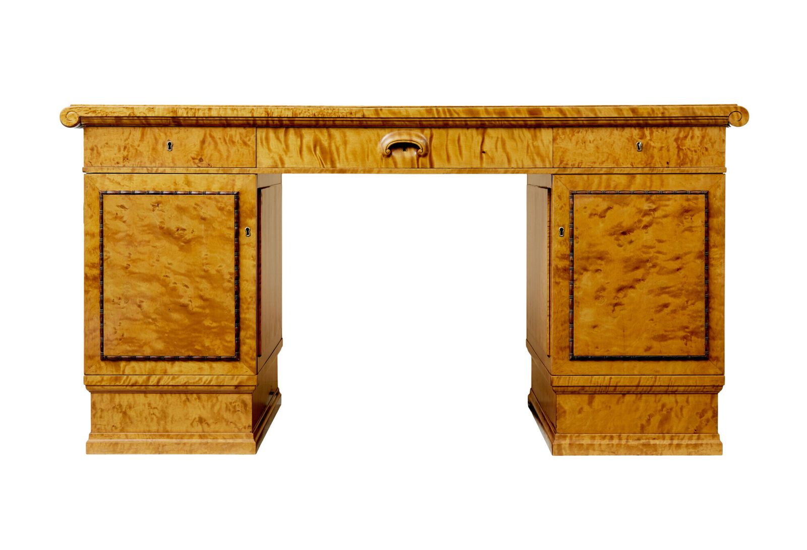 photo for sale Scandinavian Birch Art Deco Pedestal Desk