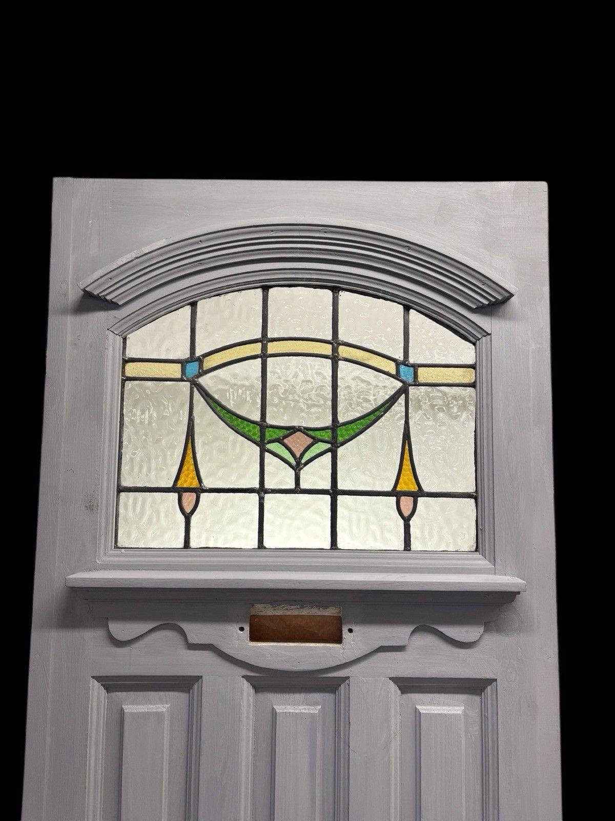 Art Deco Stained Glass Front Door Period Old Reclaimed Antique 20 30 Wood Leaded photo Home Fixtures