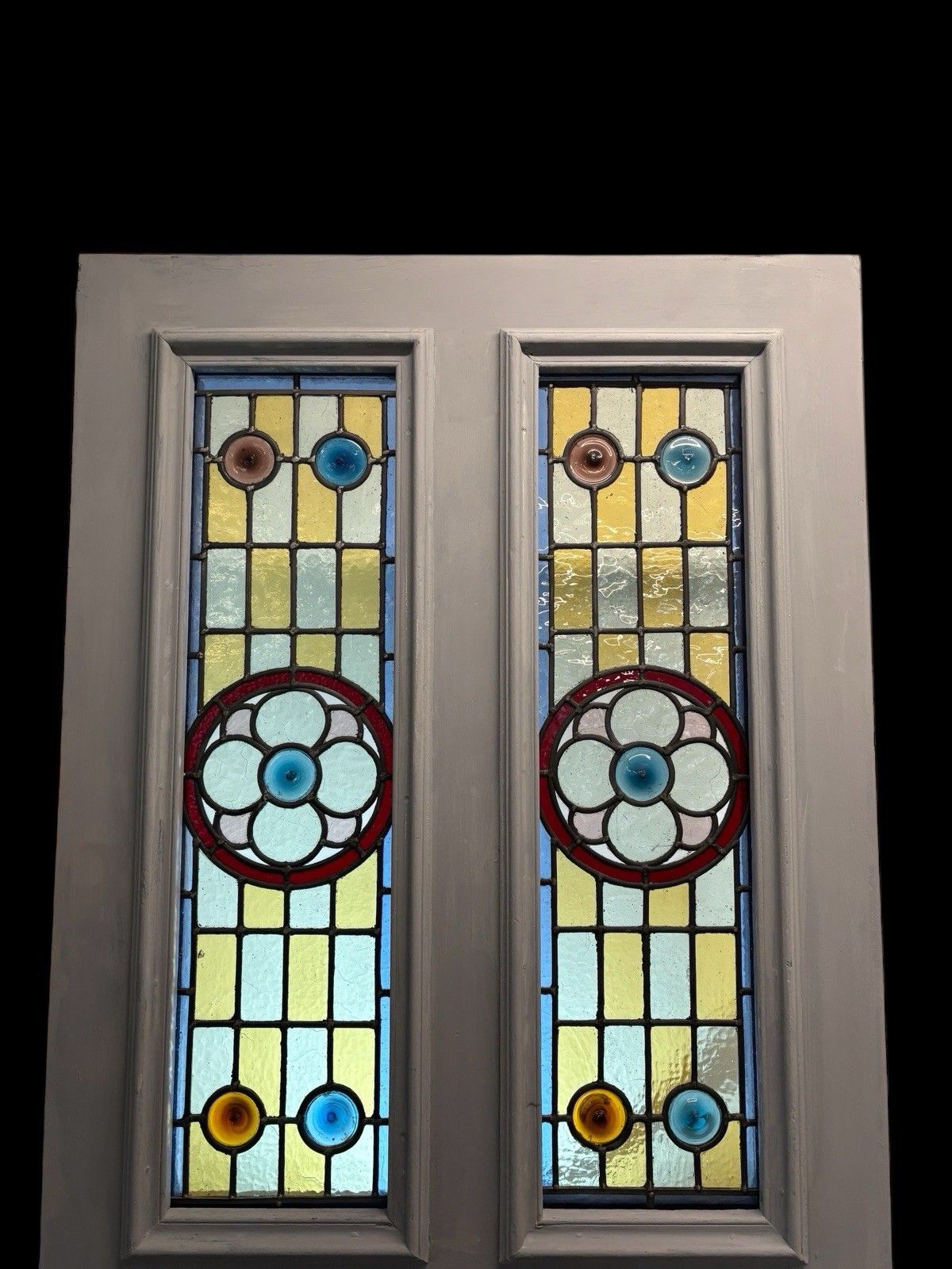 Victorian Stained Glass Front Door Period Old Reclaimed Antique Lead Wood Used photo Home Fixtures