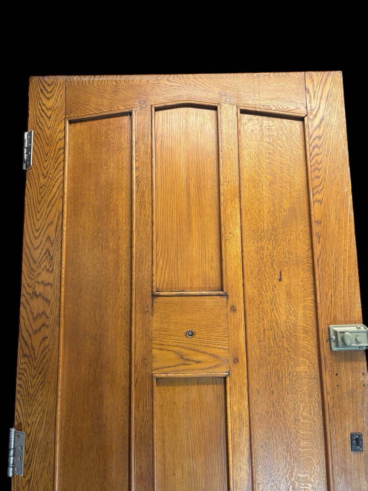 photo furniture Large Solid Oak Front Door Old Antique Period Reclaimed Glass Cast Iron Refurb