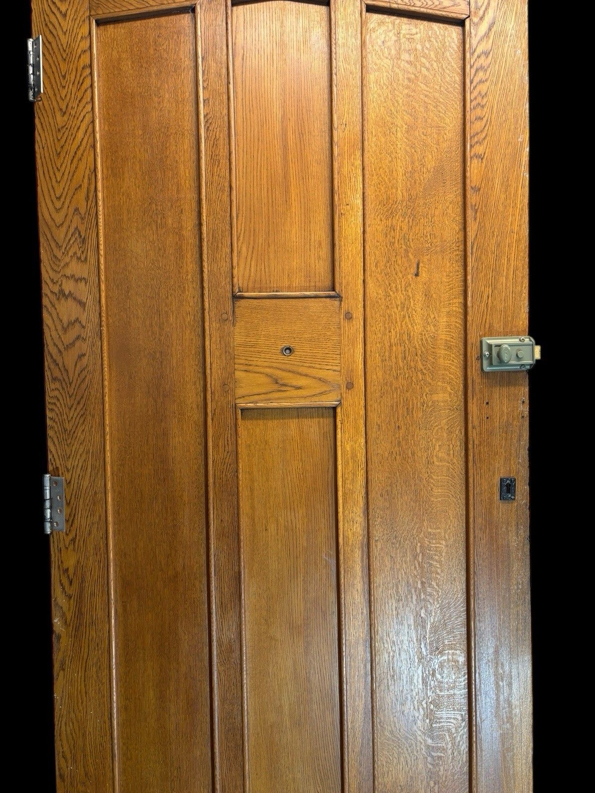 photo for sale Large Solid Oak Front Door Old Antique Period Reclaimed Glass Cast Iron Refurb