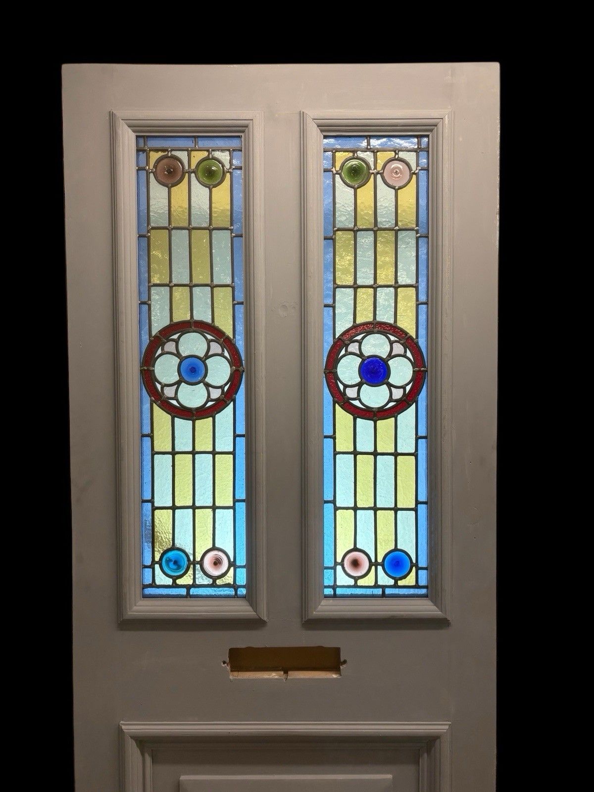 Large Victorian Stained Glass Front Door Period Old Reclaimed Antique Lead Wood photo 3481.0