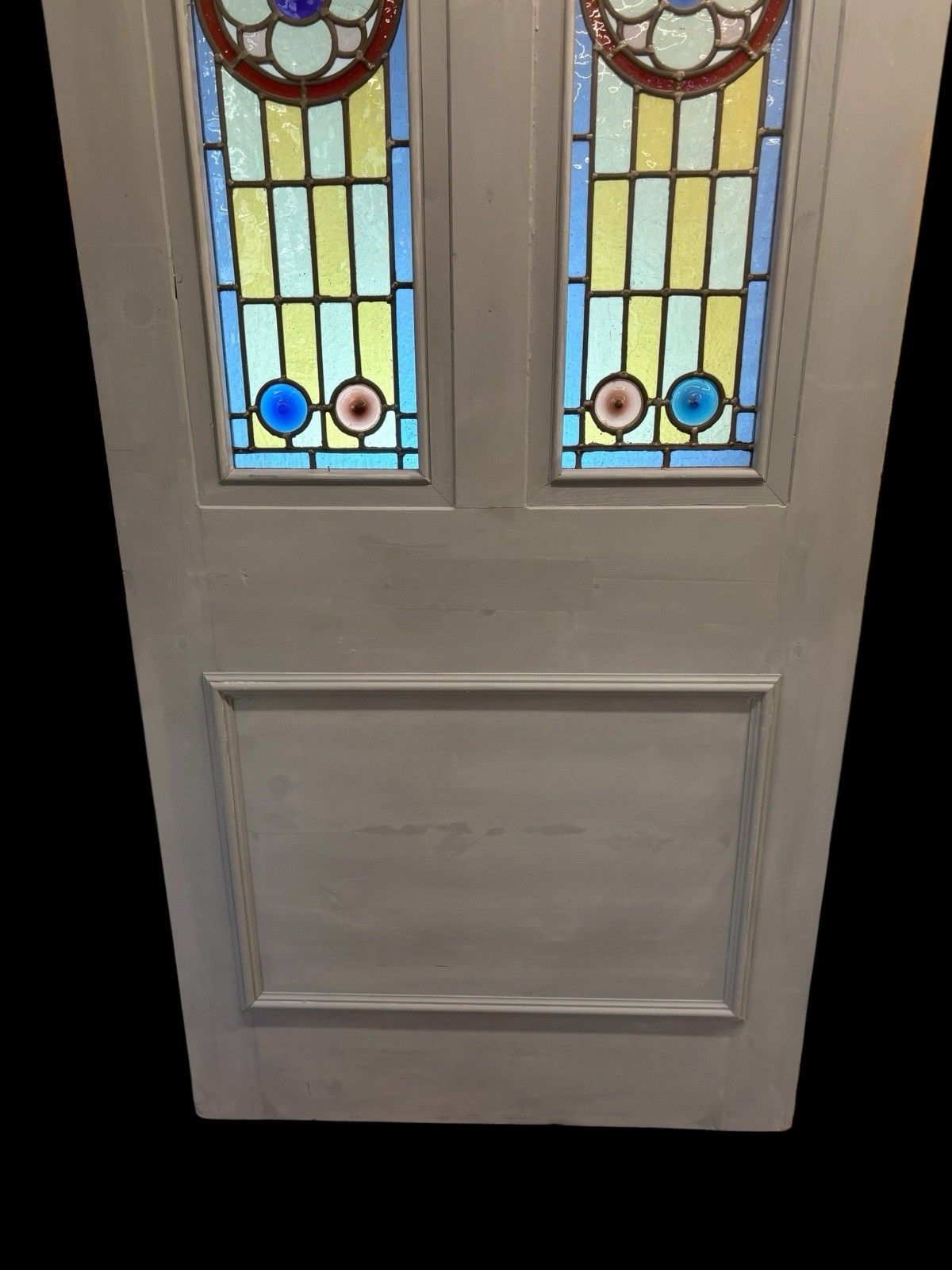 photo for sale Victorian Stained Glass Front Door Period Old Reclaimed Antique Lead Wood Used