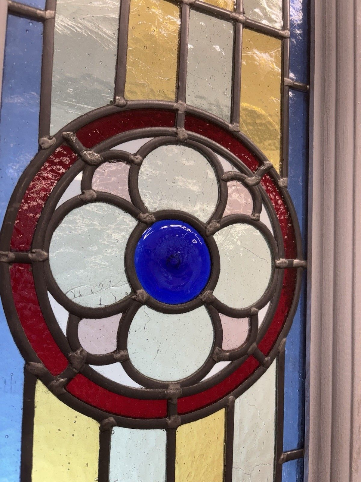Home Fixtures Victorian Stained Glass Front Door Period Old Reclaimed Antique Lead Wood Used photo