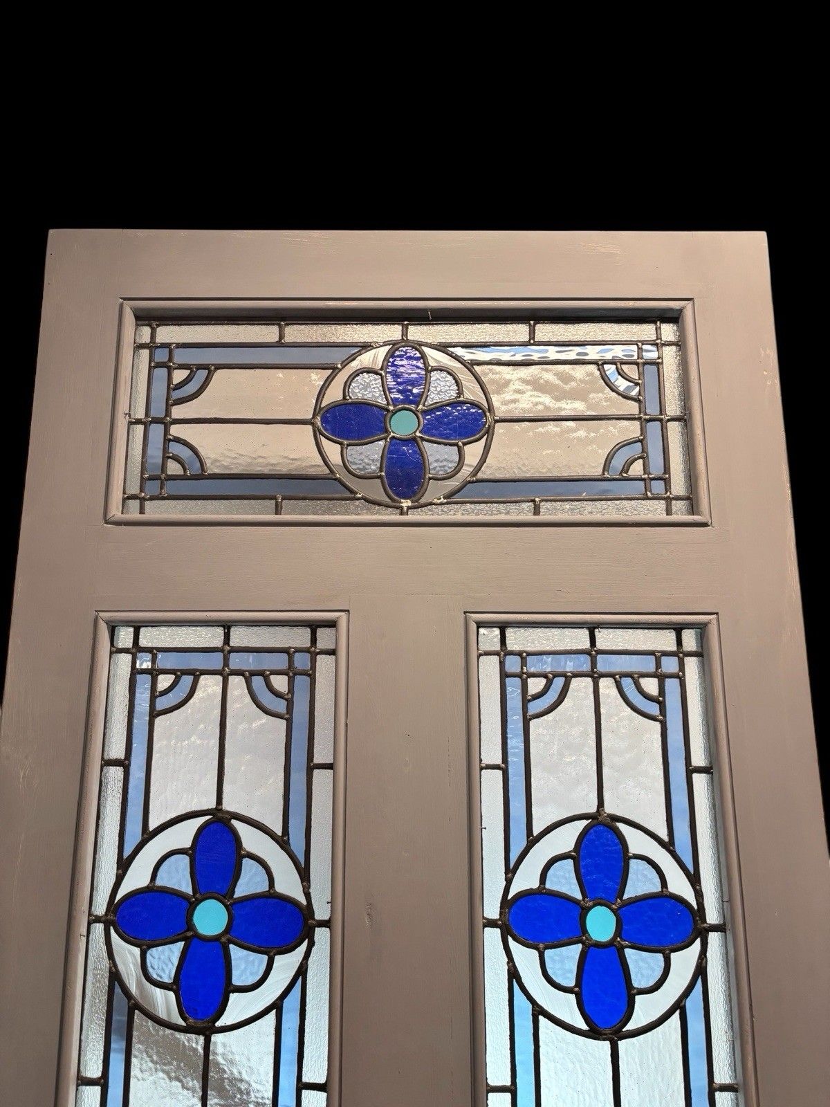photo for sale Large Victorian Stained Glass Front Door Period Old Reclaimed Antique Lead Wood