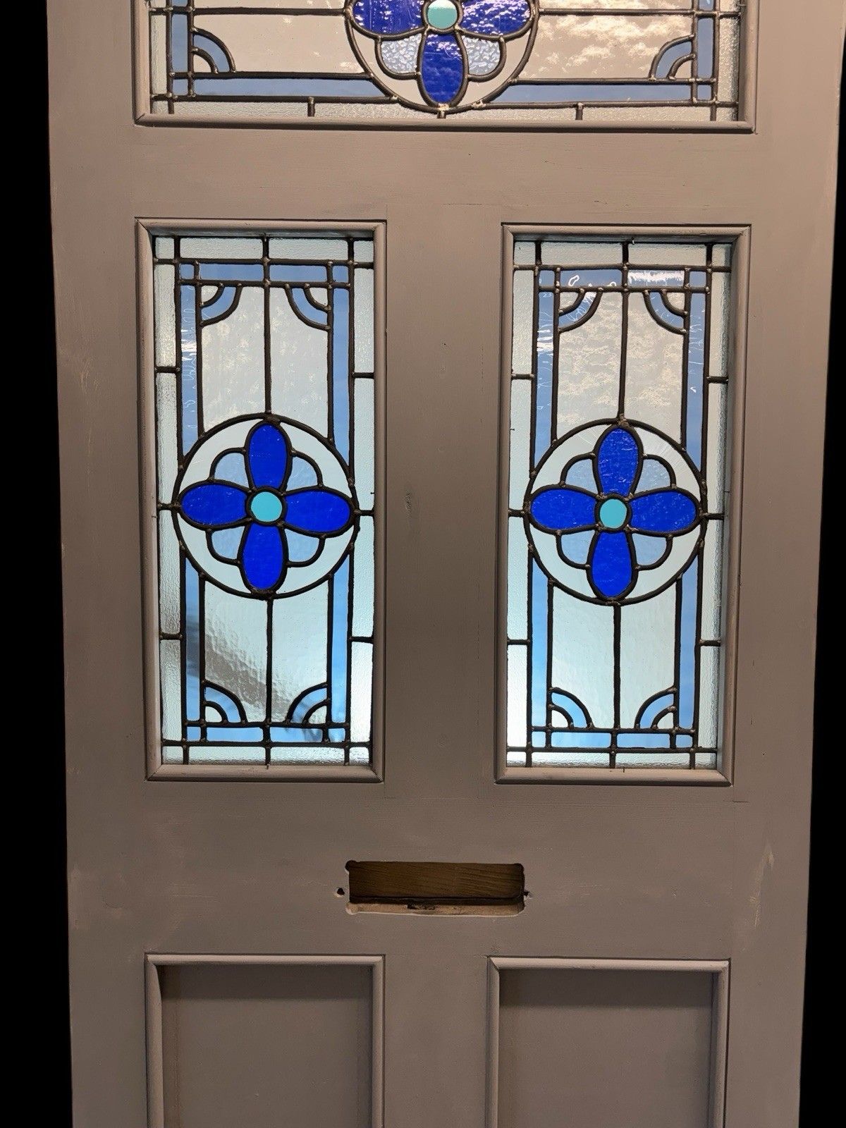 Home Fixtures Large Victorian Stained Glass Front Door Period Old Reclaimed Antique Lead Wood photo
