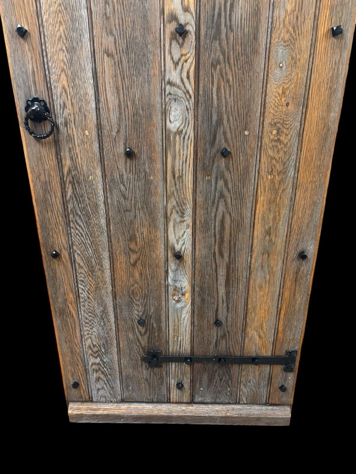 Solid Oak Front Door Old Period Wood Antique Reclaimed Wood Glass Cast Iron photo vinterior
