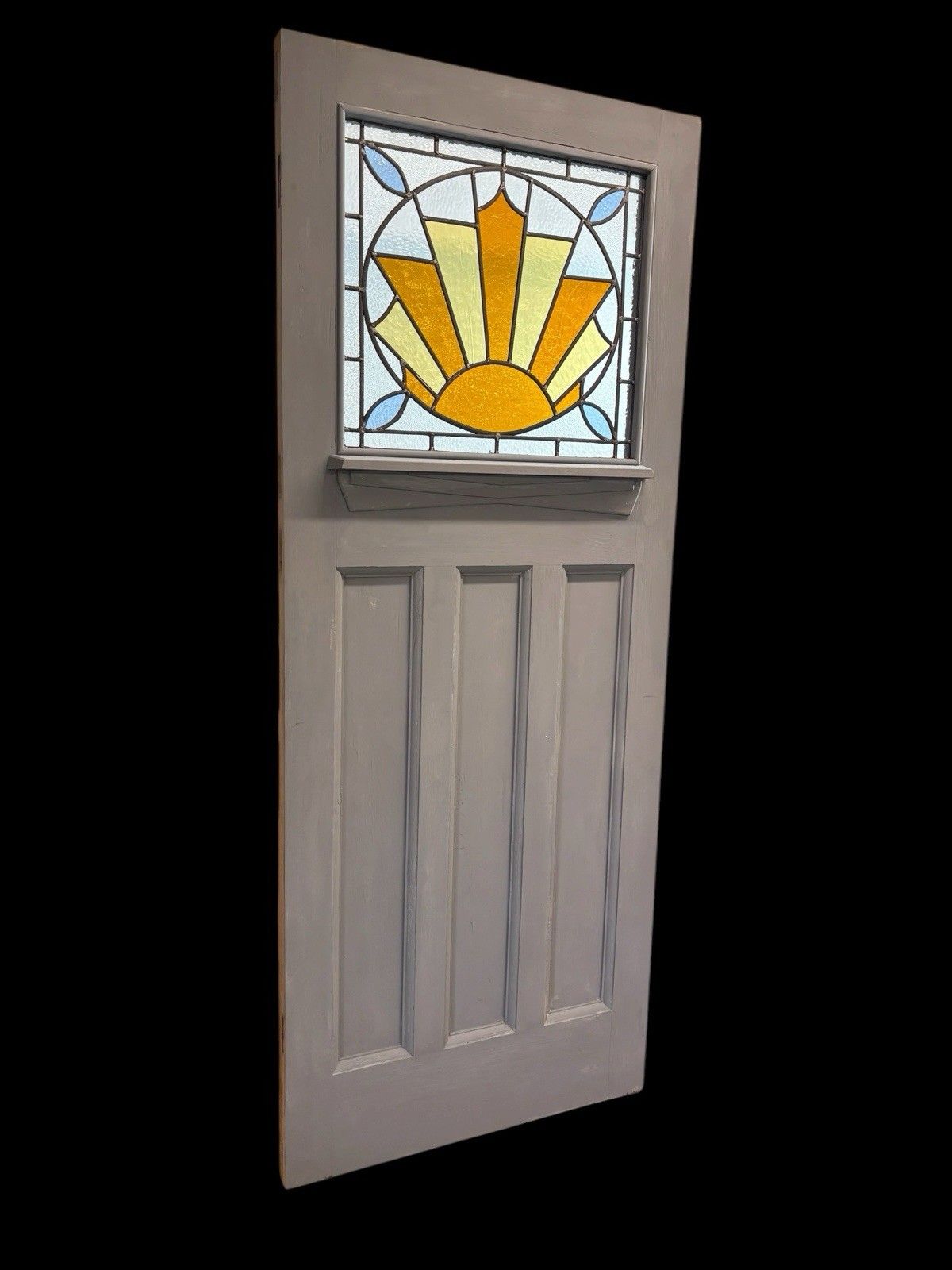 Art Deco Stained Glass Front Door Period Old Reclaimed Antique 20 30 Wood Leaded photo furniture