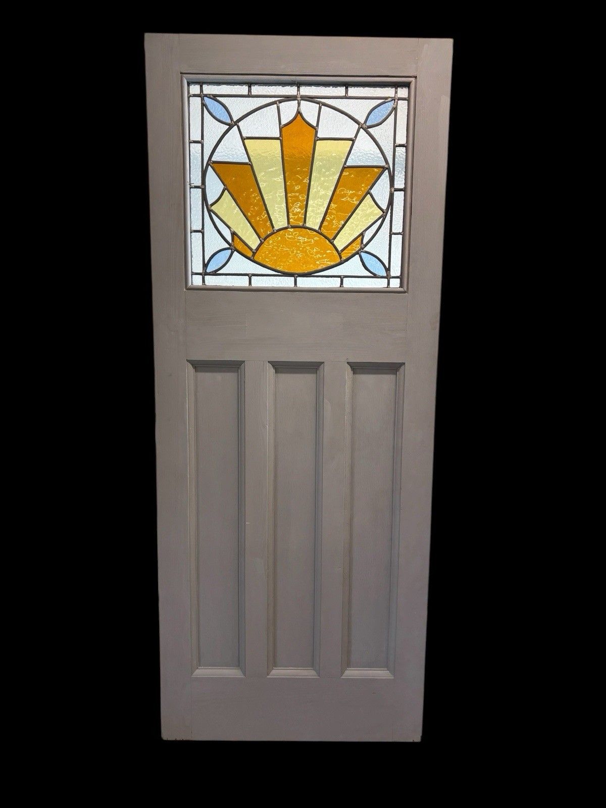 Art Deco Stained Glass Front Door Period Old Reclaimed Antique 20 30 Wood Leaded photo buy