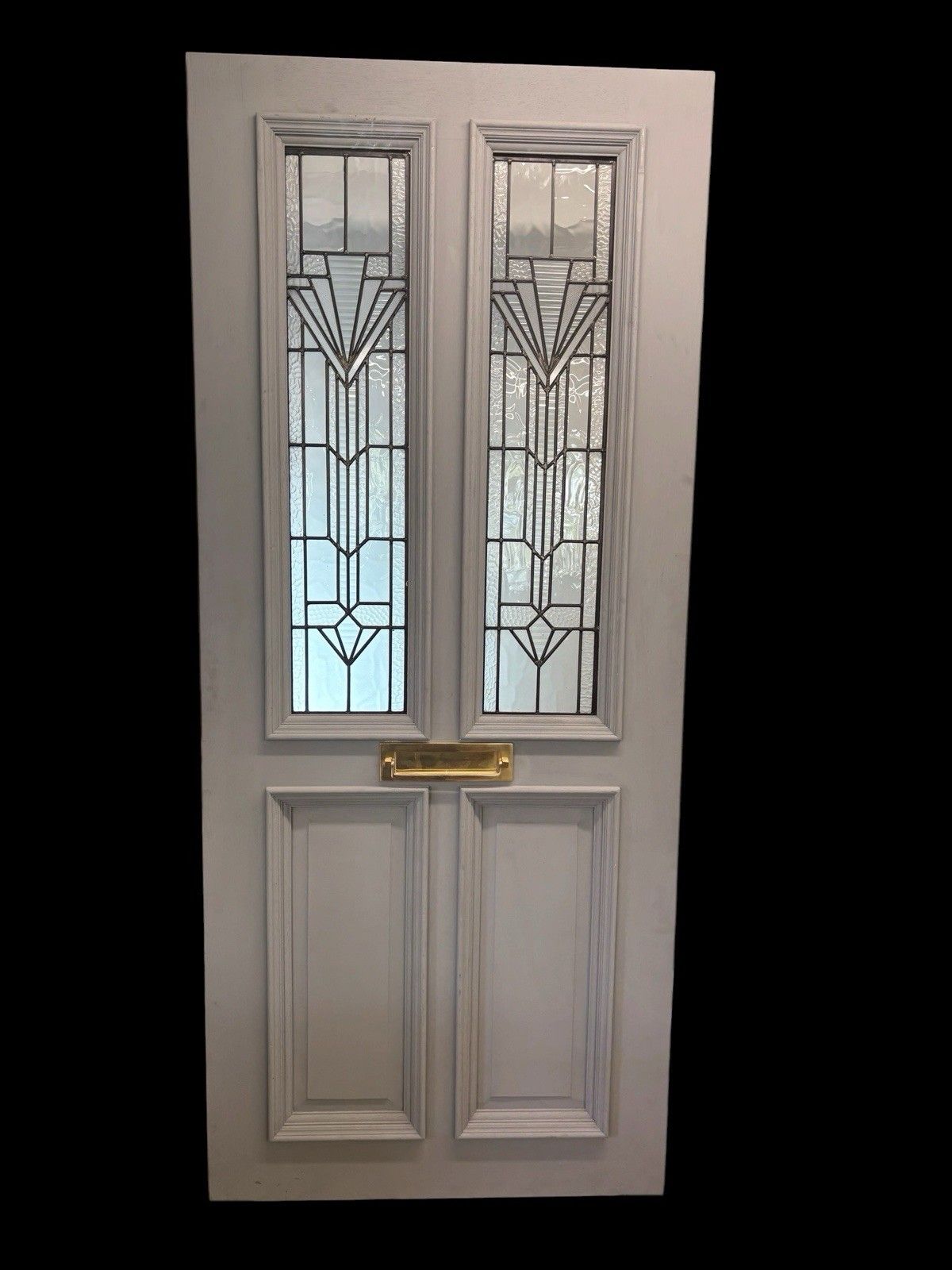 Large Victorian Textured Glass Front Door Leaded Hardwood Bespoke Ready To Fit