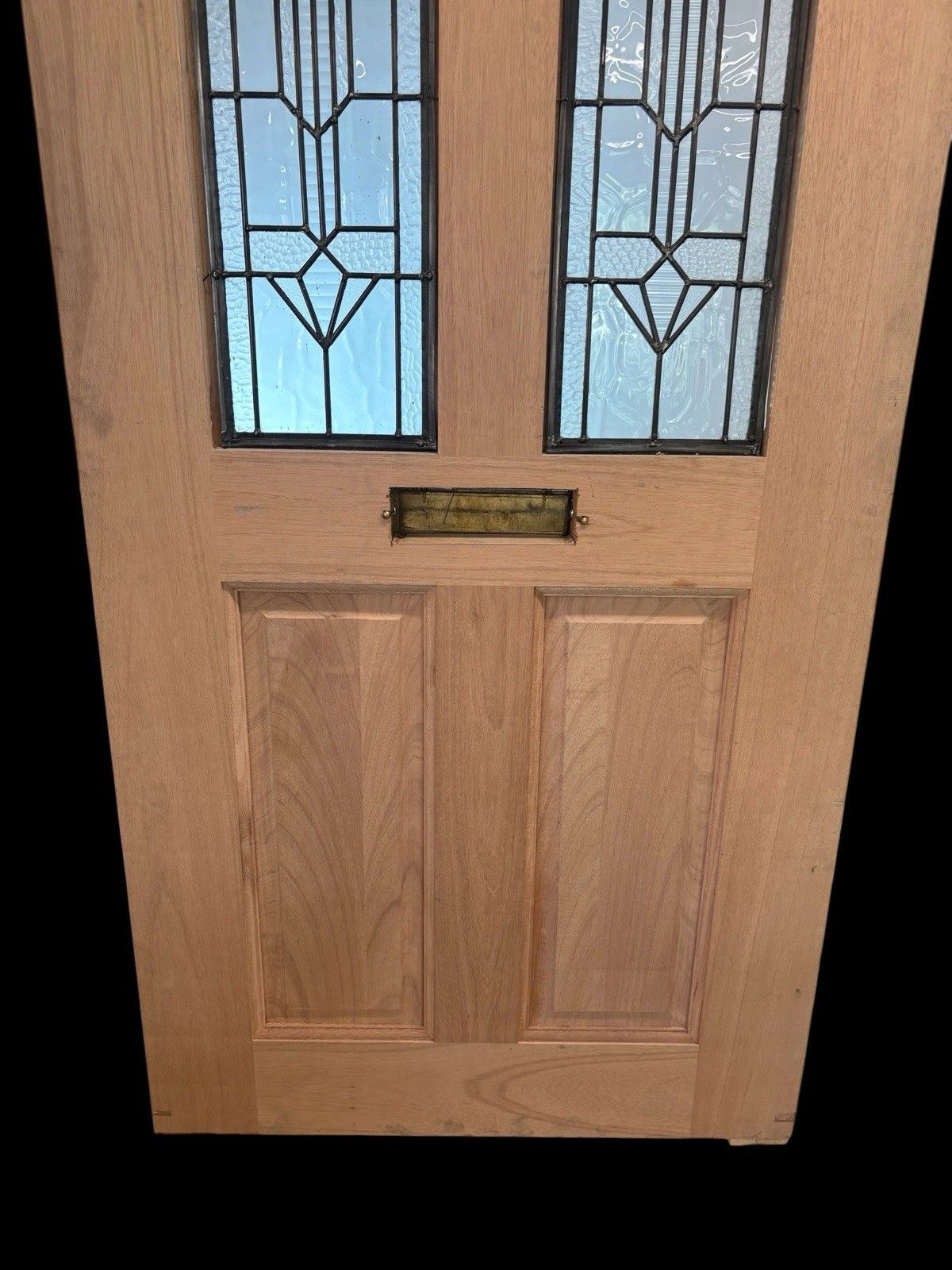 photo for sale Large Victorian Textured Glass Front Door Leaded Hardwood Bespoke Ready To Fit
