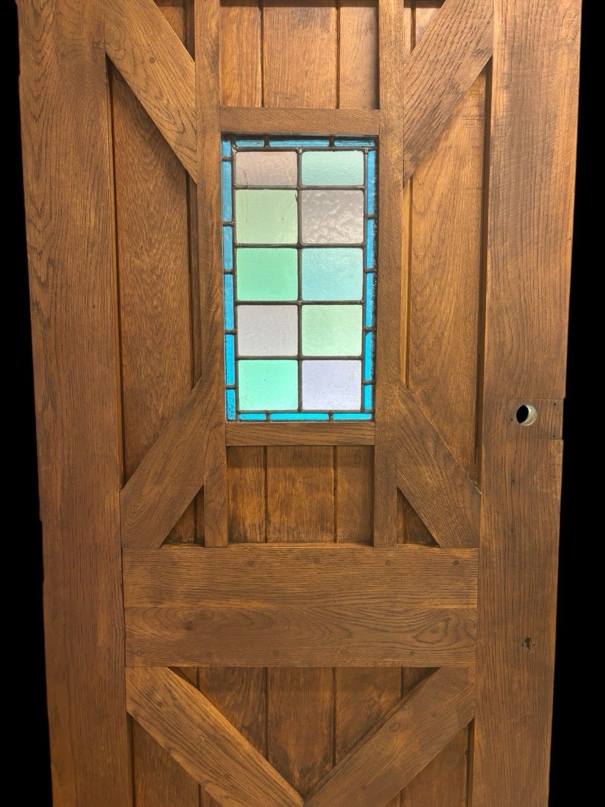 photo furniture Solid Oak Front Door Stained Glass Old Reclaimed Period Antique Wood Leaded