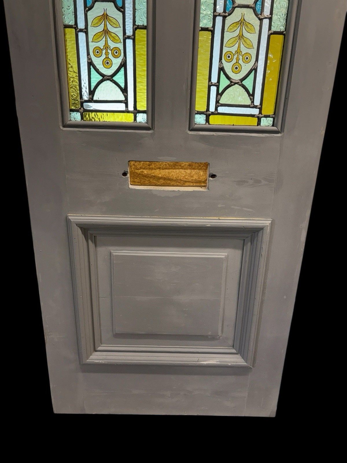 Victorian Hand Painted Stained Glass Front Door Antique Period Reclaimed Rare photo buy