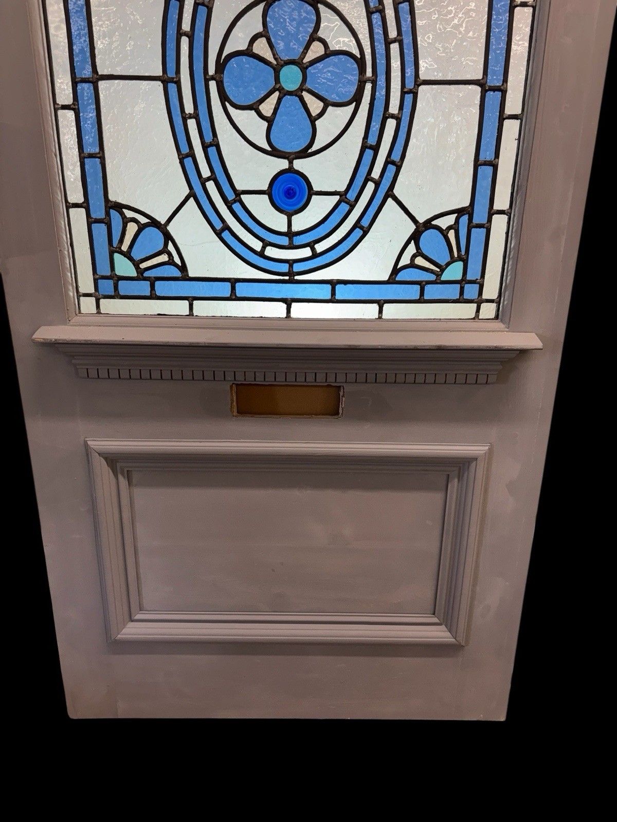 Edwardian Stained Glass Front Door Leaded Glazed Reclaimed Restored Old Wood photo vinterior