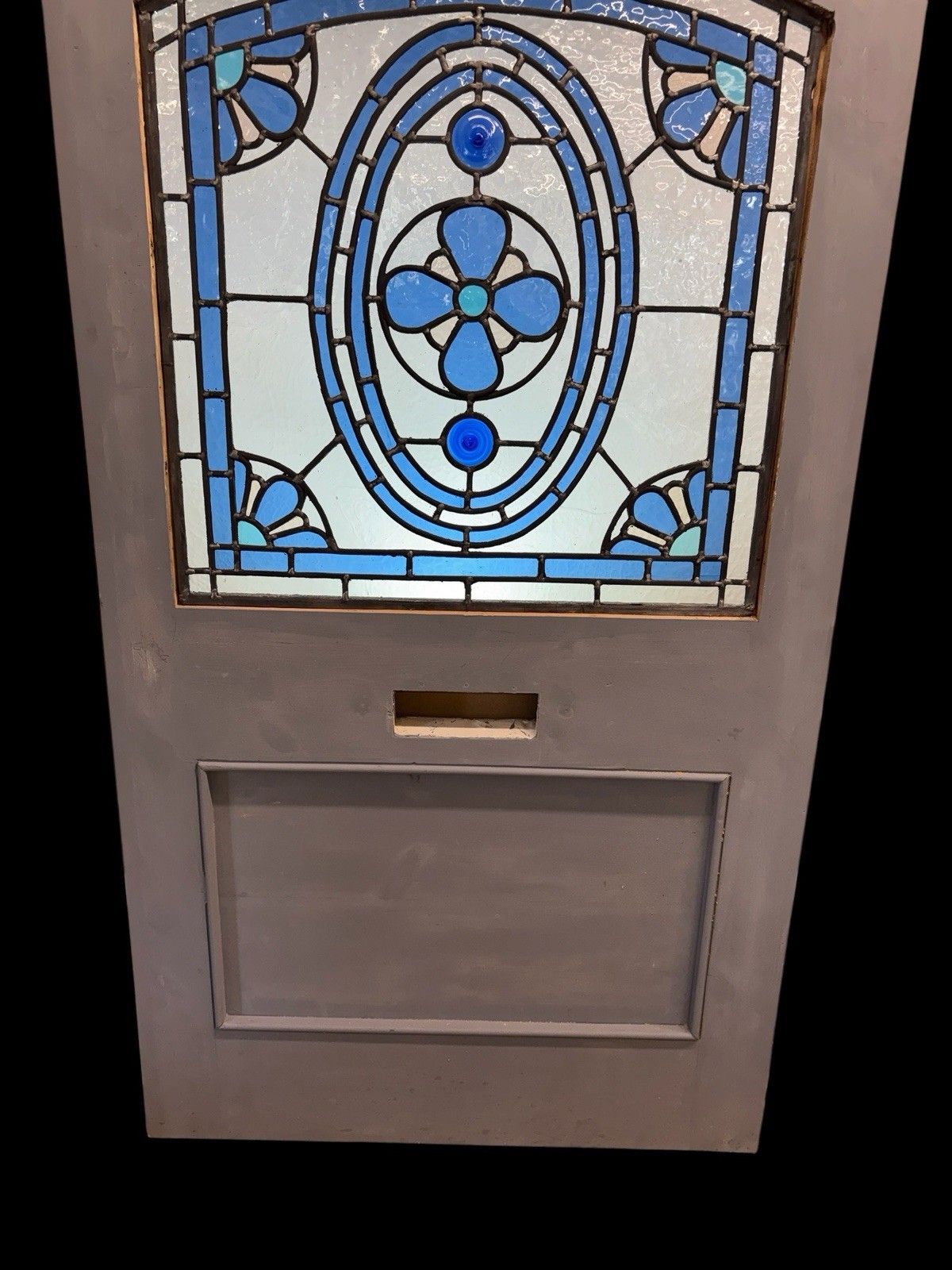 Home Fixtures Edwardian Stained Glass Front Door Leaded Glazed Reclaimed Restored Old Wood photo