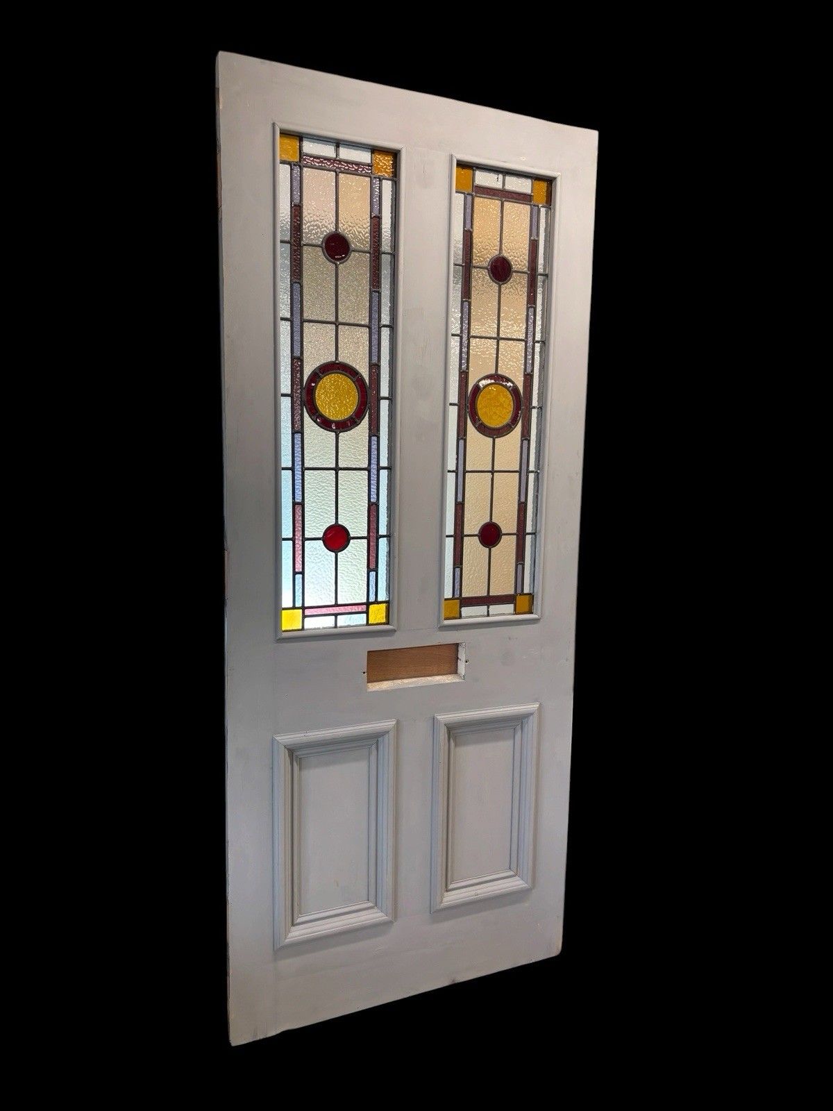 Victorian Stained Glass Front Door Period Old Reclaimed Antique Lead Wood Refurb photo furniture