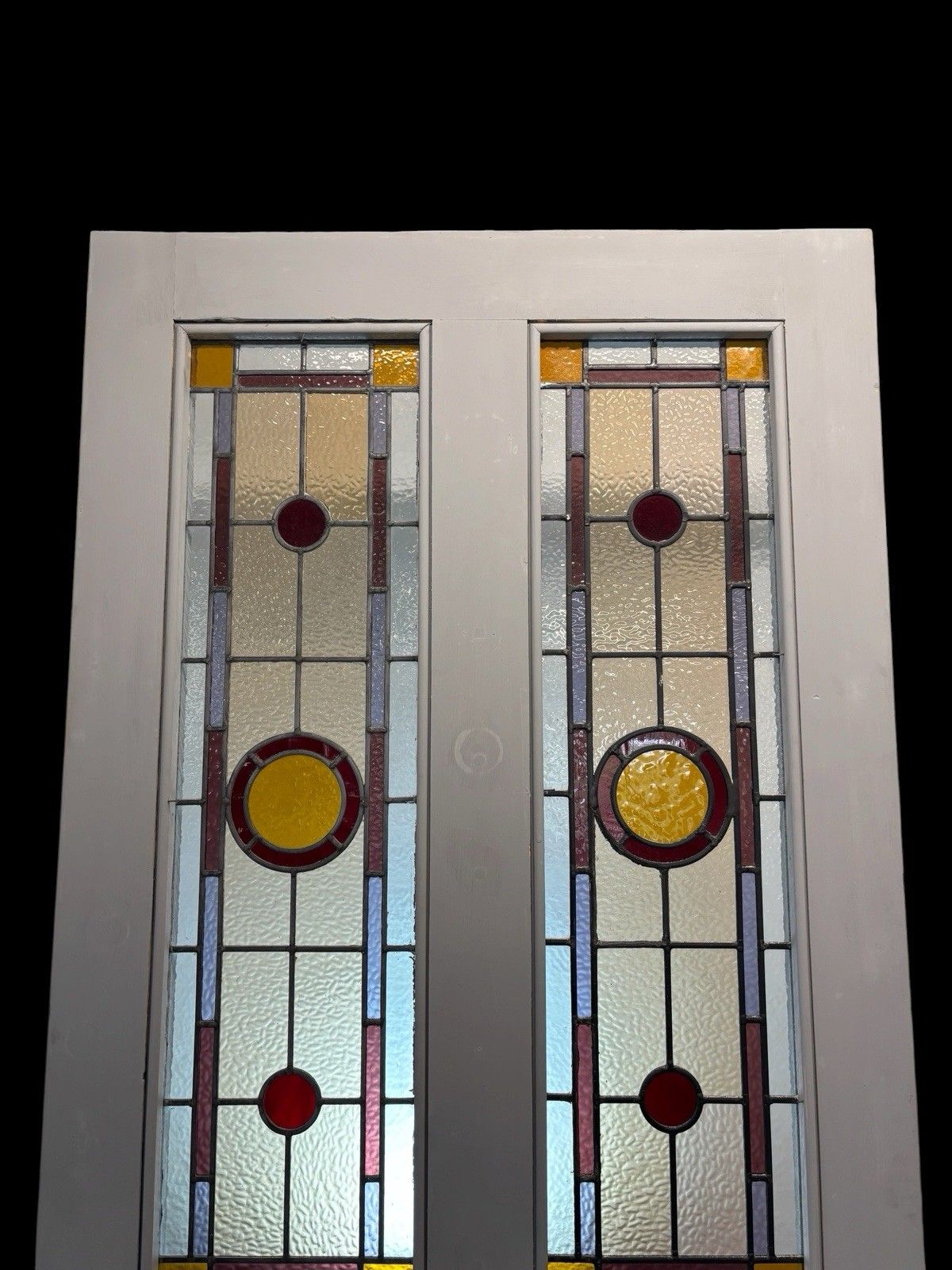 Victorian Stained Glass Front Door Period Old Reclaimed Antique Lead Wood Refurb photo vintage