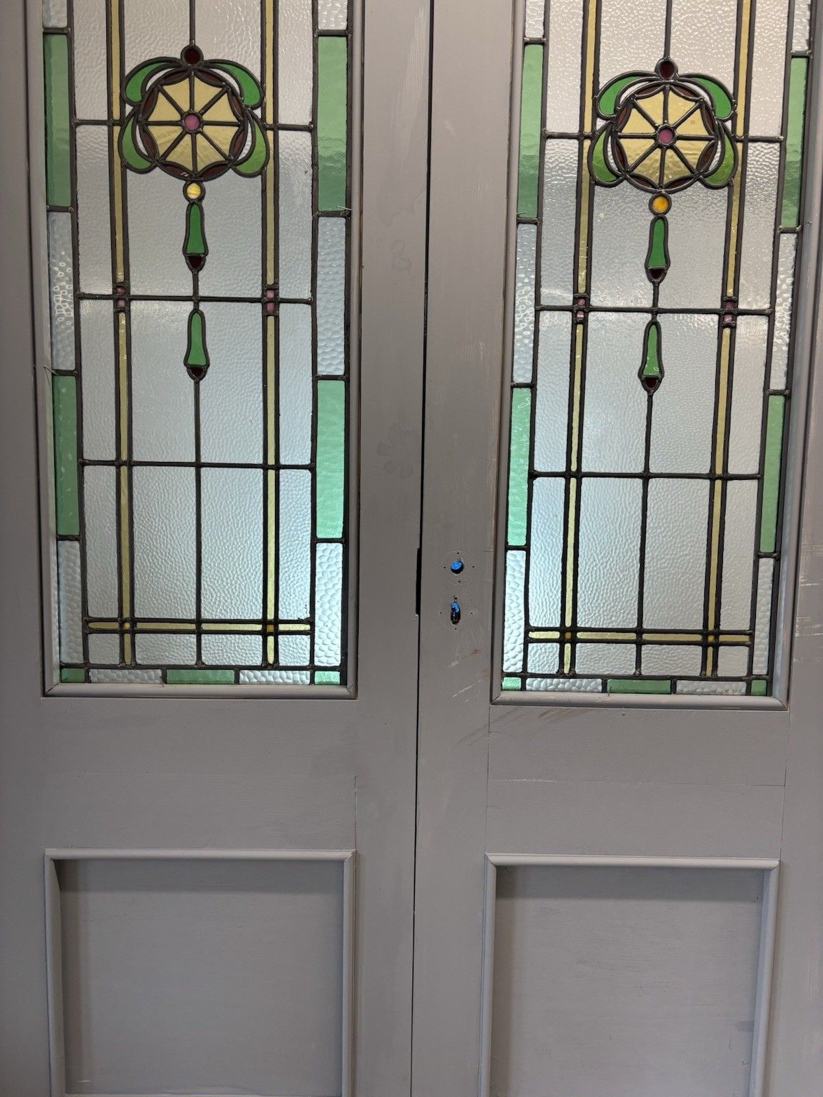 photo furniture Antique Stained Glass French Doors Period Reclaimed Edwardian Art Deco Leaded