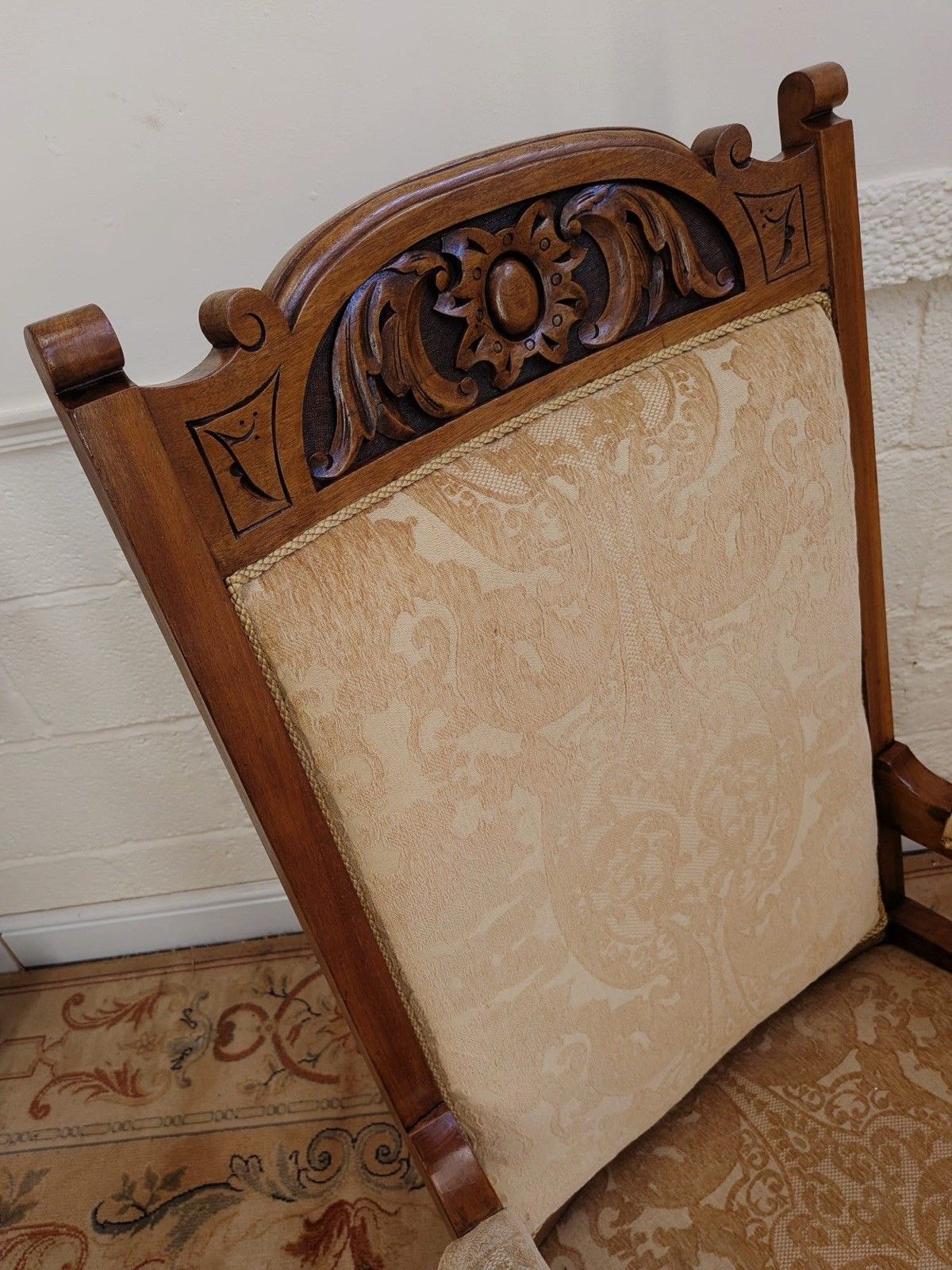 Late Victorian Carved Lounge Chair photo for sale