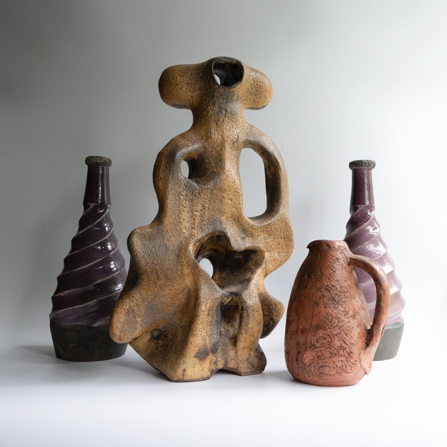 680.0 Large Vintage Brutalist Glazed Ceramic Sculpture, English, 1980s photo