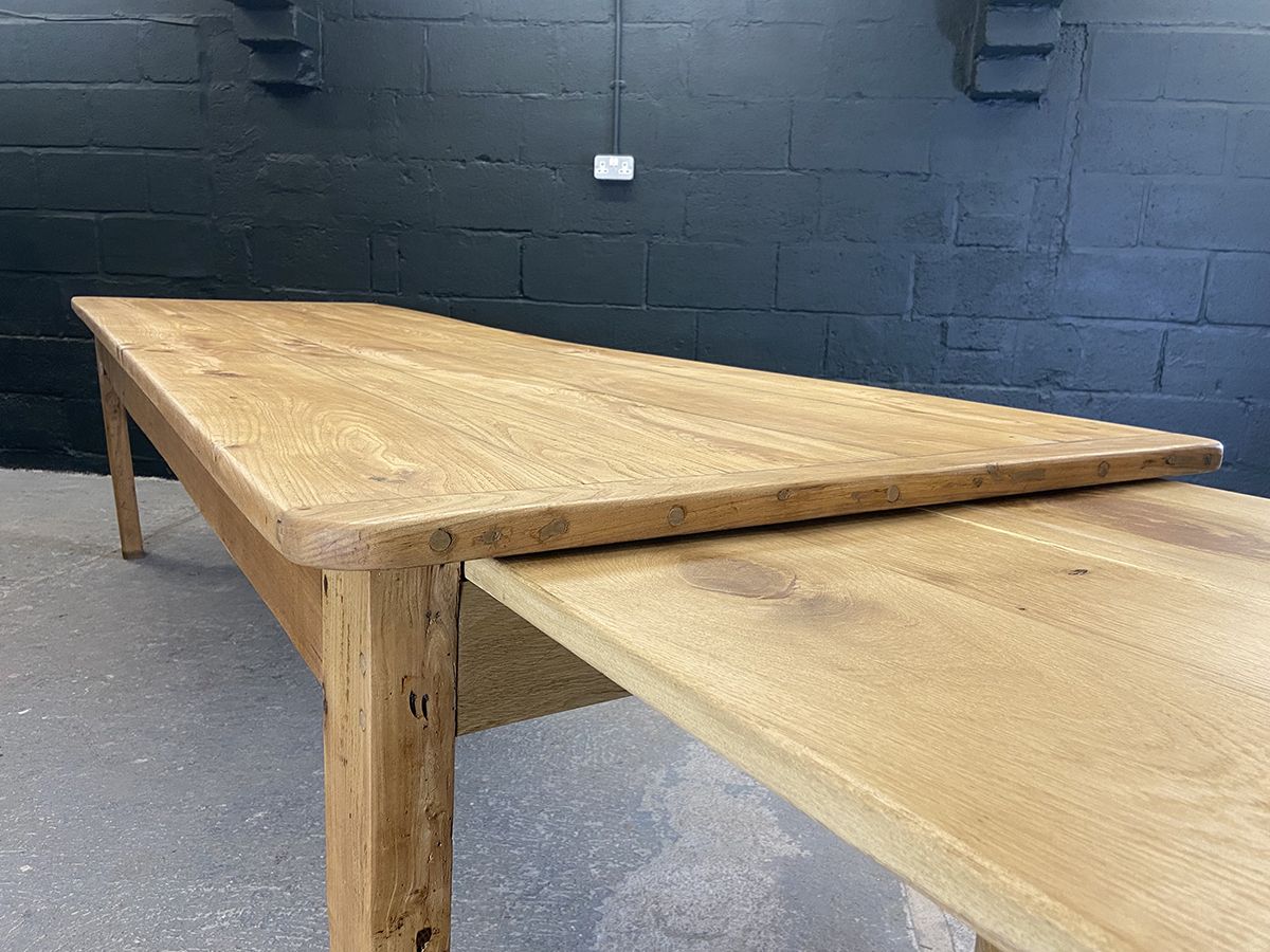 Large French Elm Farm Table With Bread Slide, Circa 1900s photo buy