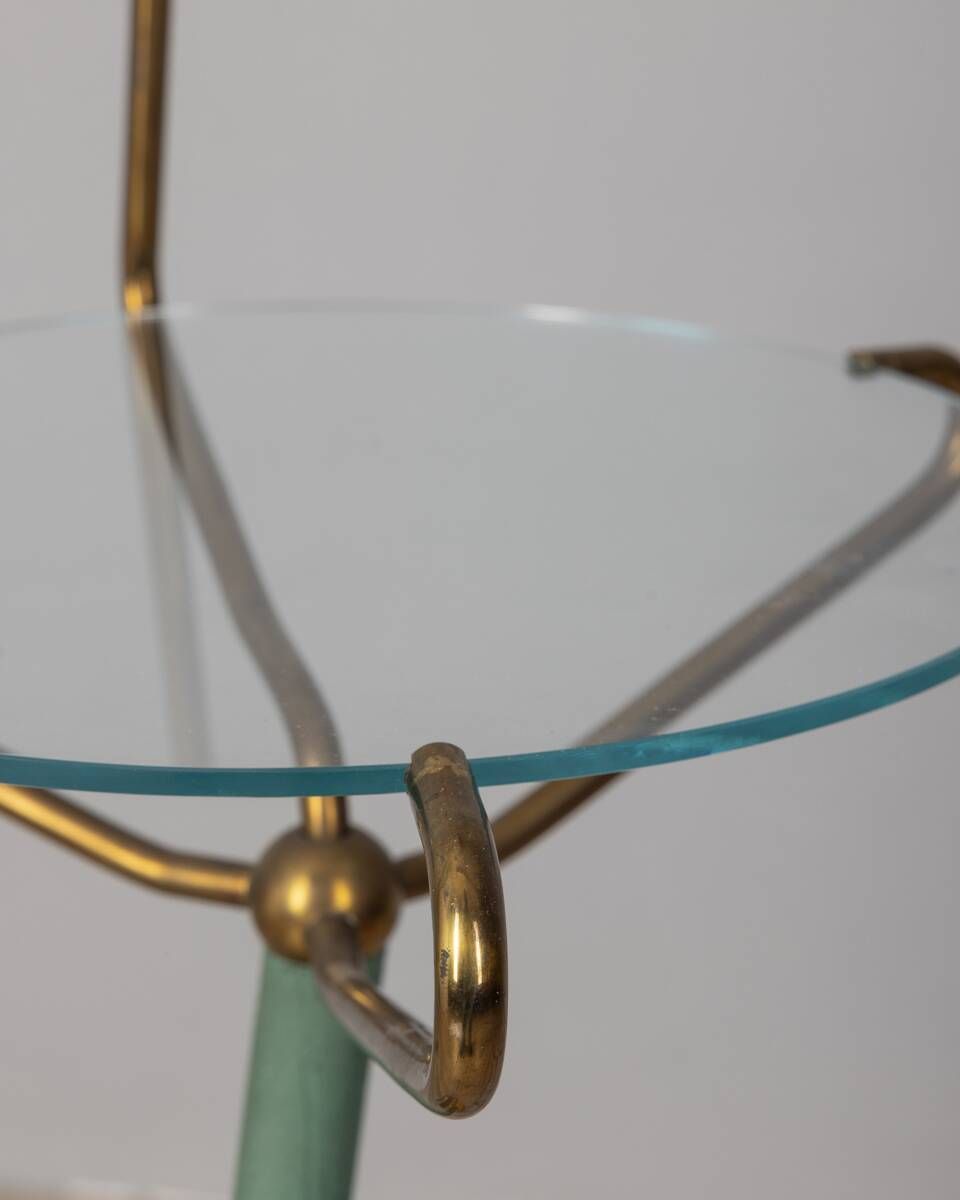 Vintage 1950s Coffee Table With Lamp And Magazine Rack Italian Design photo vintage