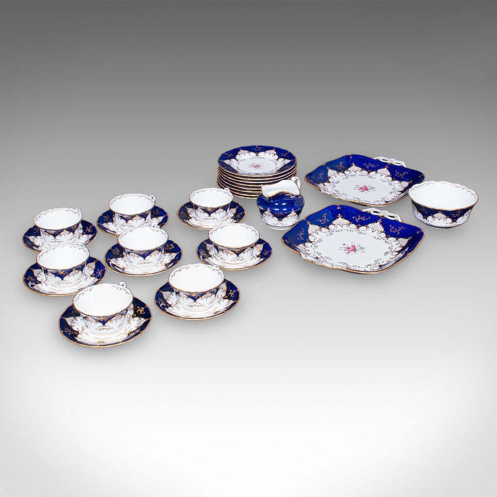 28 Piece Antique 8 Person Afternoon Tea And Tiffin Set English Ceramic Victorian
