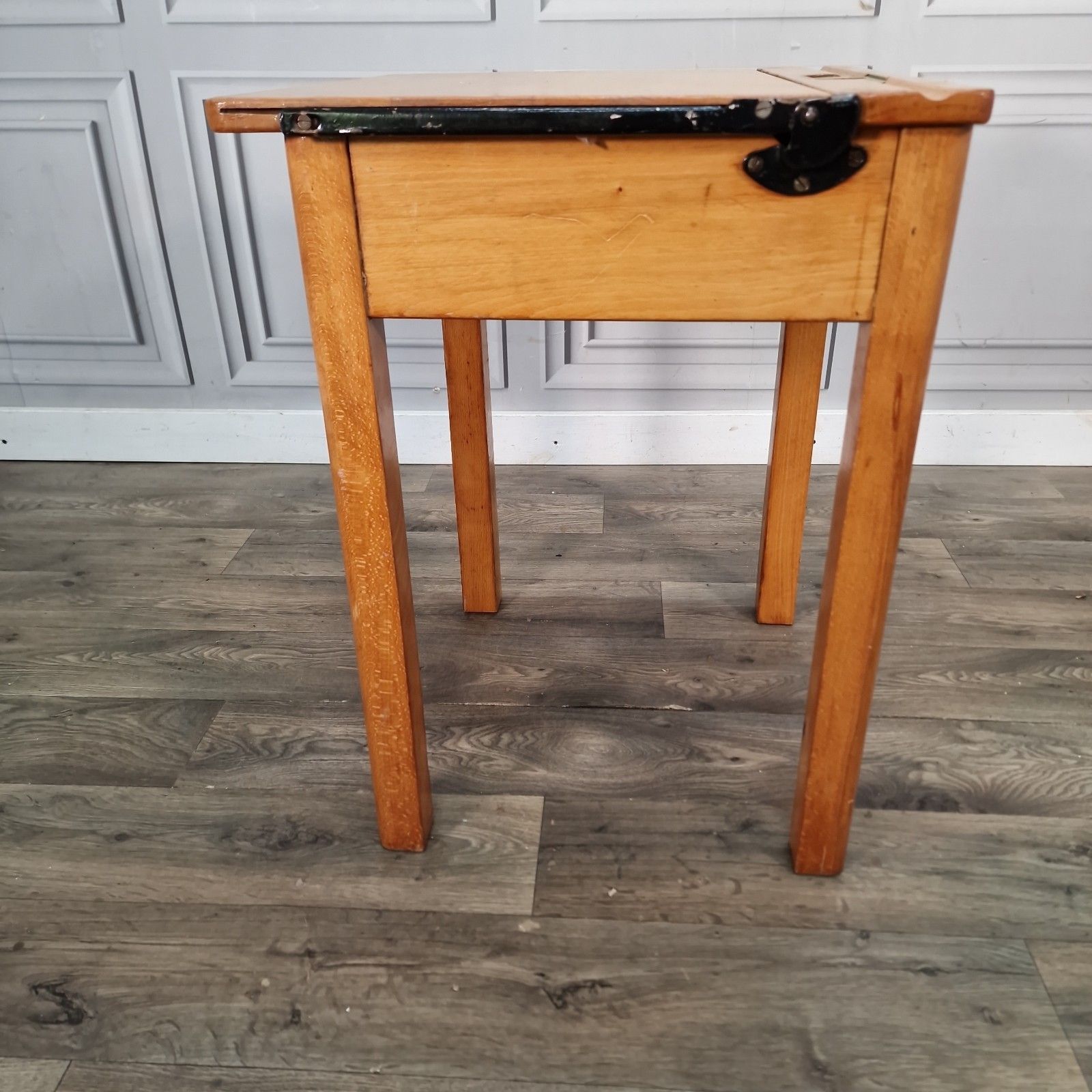 photo buy Vintage School Writing Desk Wooden Lift Top Childs Table Retro Storage Mcm