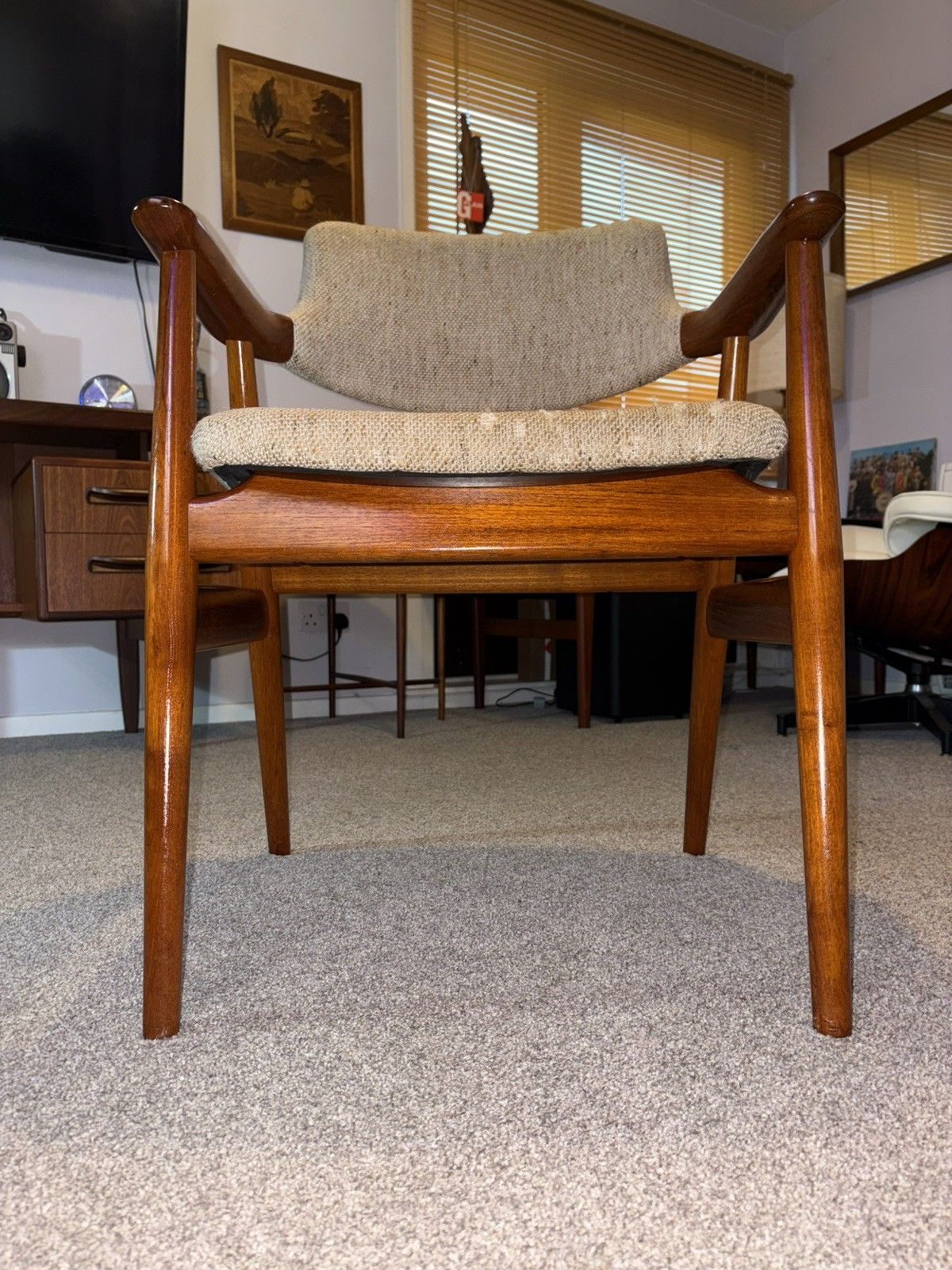375.0 Mid Century Danish Teak Glostrup Dining/Desk Armchair G Plan Era Retro Mcm photo