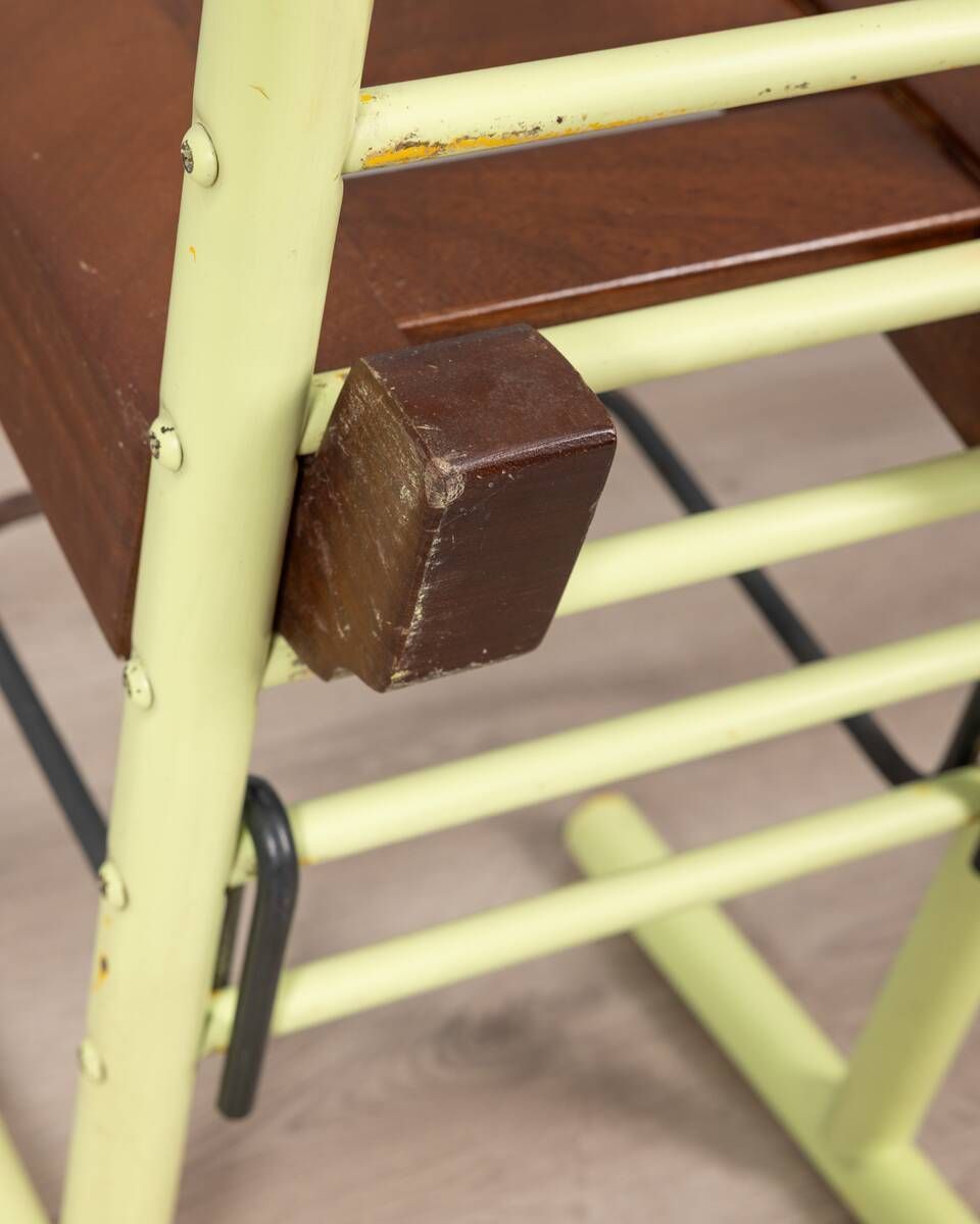 photo furniture Pair Of Vintage 70s Stools In Iron And Wood Italian Design