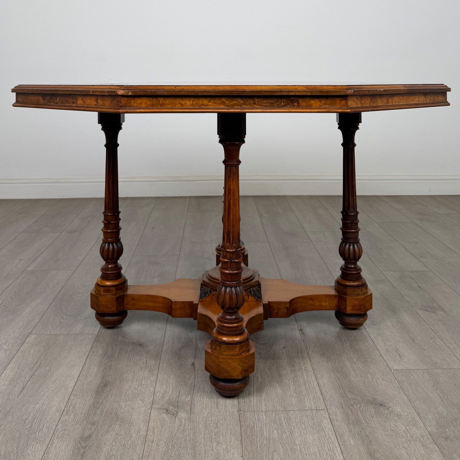 Antique 19th Century Victorian Burr Walnut Centre Table ( Af 5811 ) photo Furniture