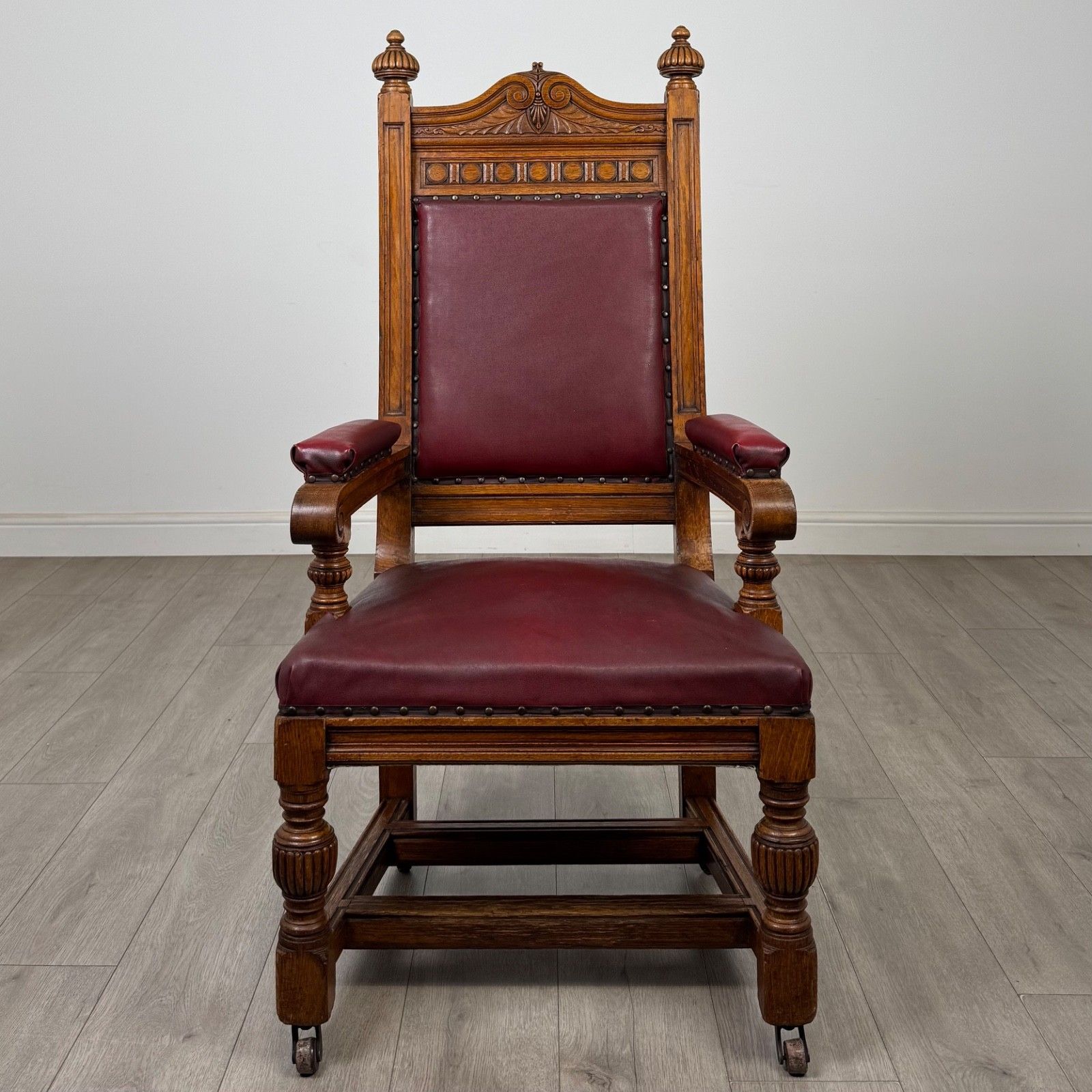 Antique 20th Century Edwardian Armchair In Oak ( Af 5833 ) photo vintage