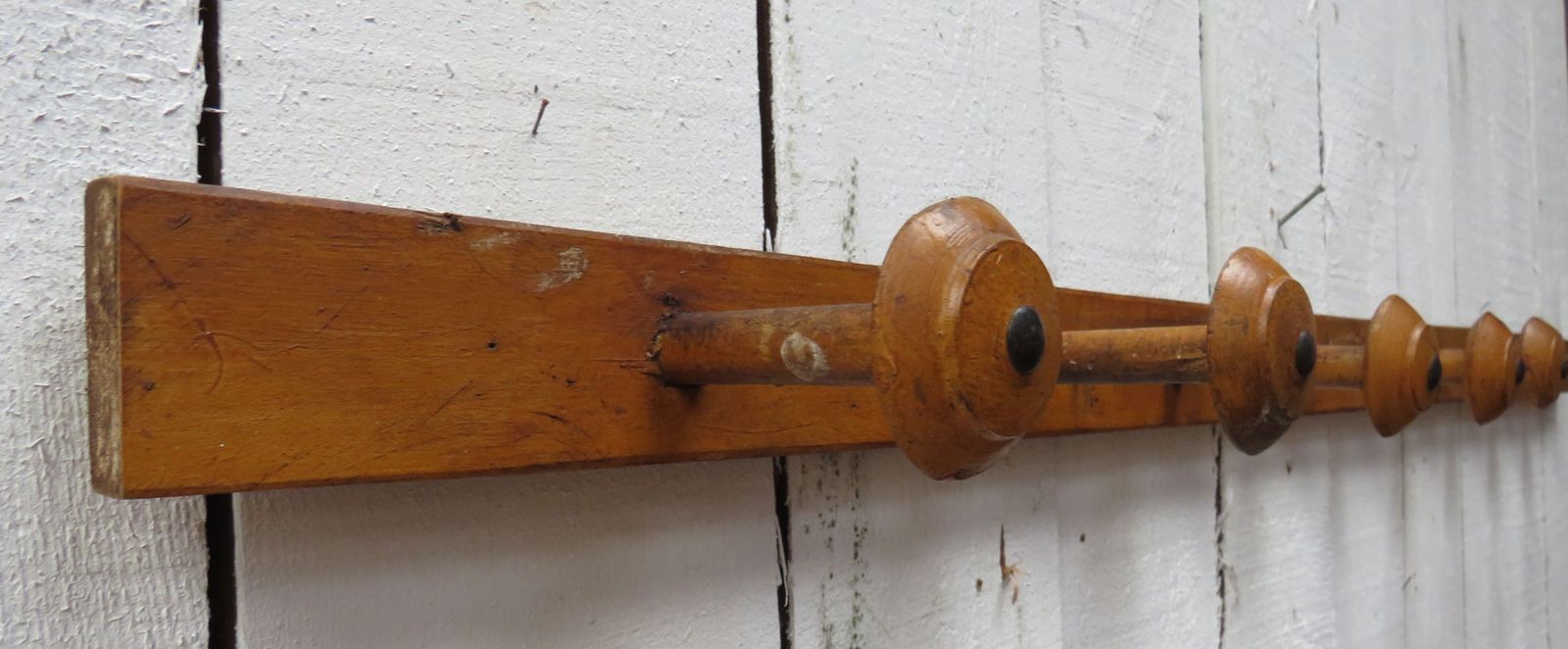 Long Set Of Antique Faux Bamboo Coat Hooks photo 160.0