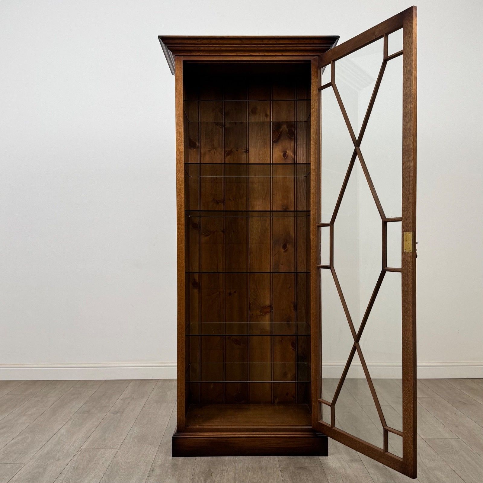 Antique 20th Century Glazed Display Cabinet In Oak ( Af 5845 ) photo for sale