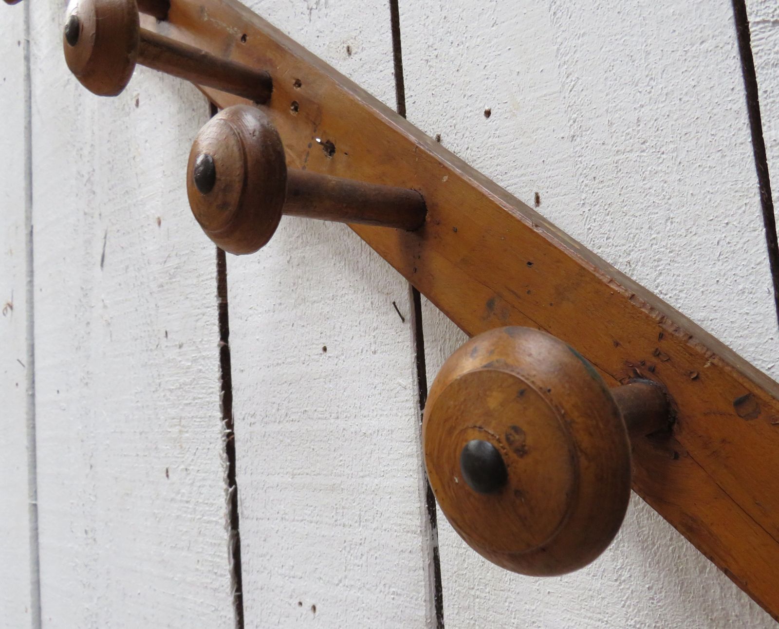 Long Set Of Antique Faux Bamboo Coat Hooks photo vintage