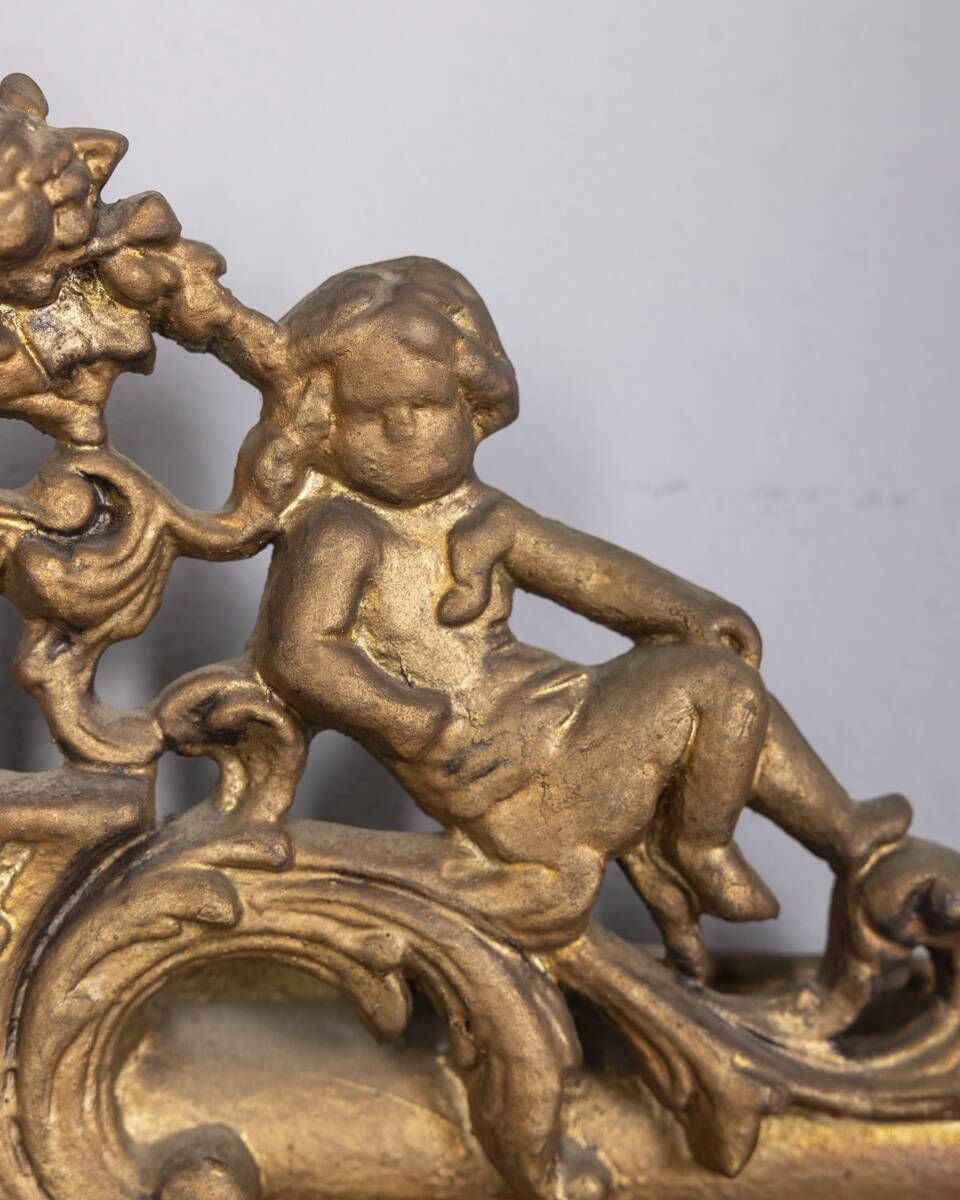Early 20th Century Golden Wooden Wall Mirror photo vinterior