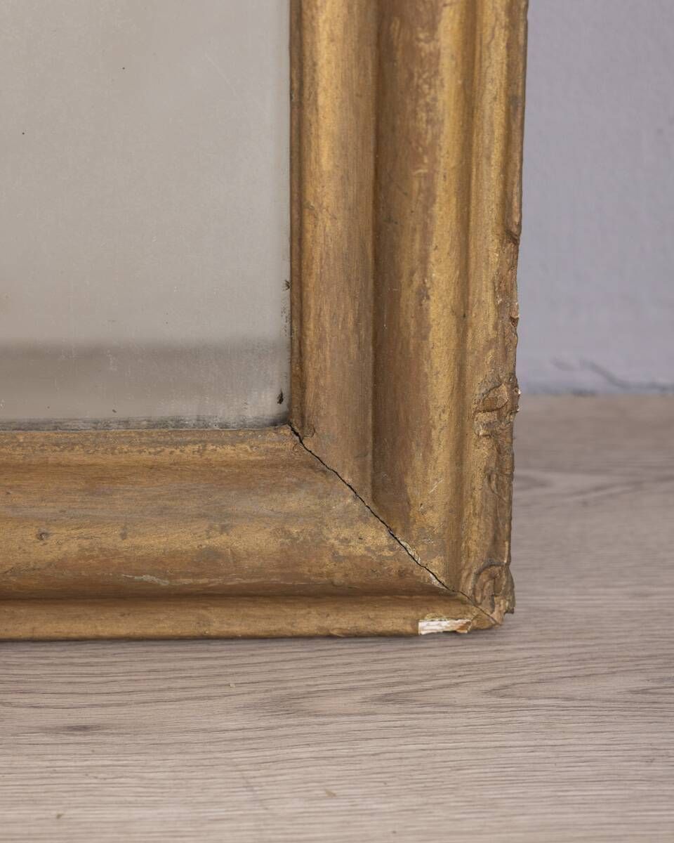 Early 20th Century Golden Wooden Wall Mirror photo vintage