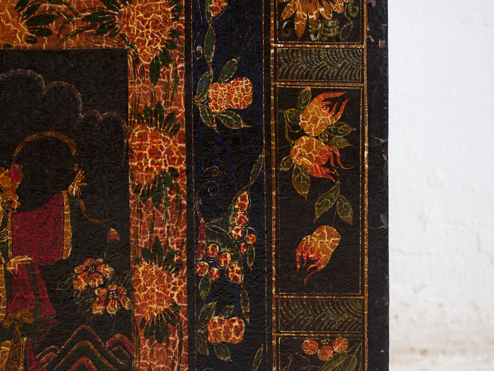 photo for sale Antique Painted Trunk In Pine Wood – China, Circa 1900