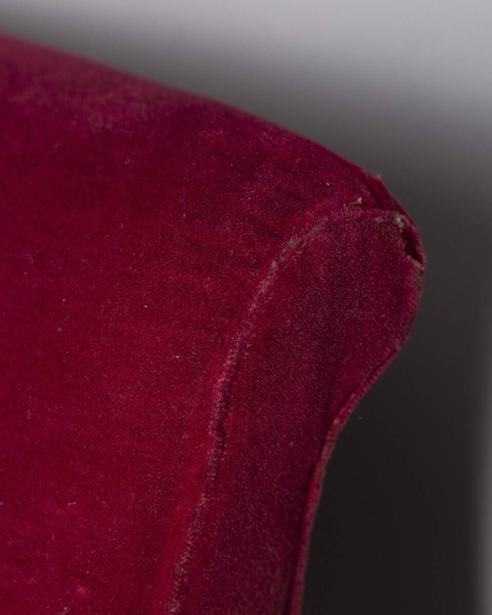 1950s Vintage Red Velvet Sofa, Italian Design photo vintage
