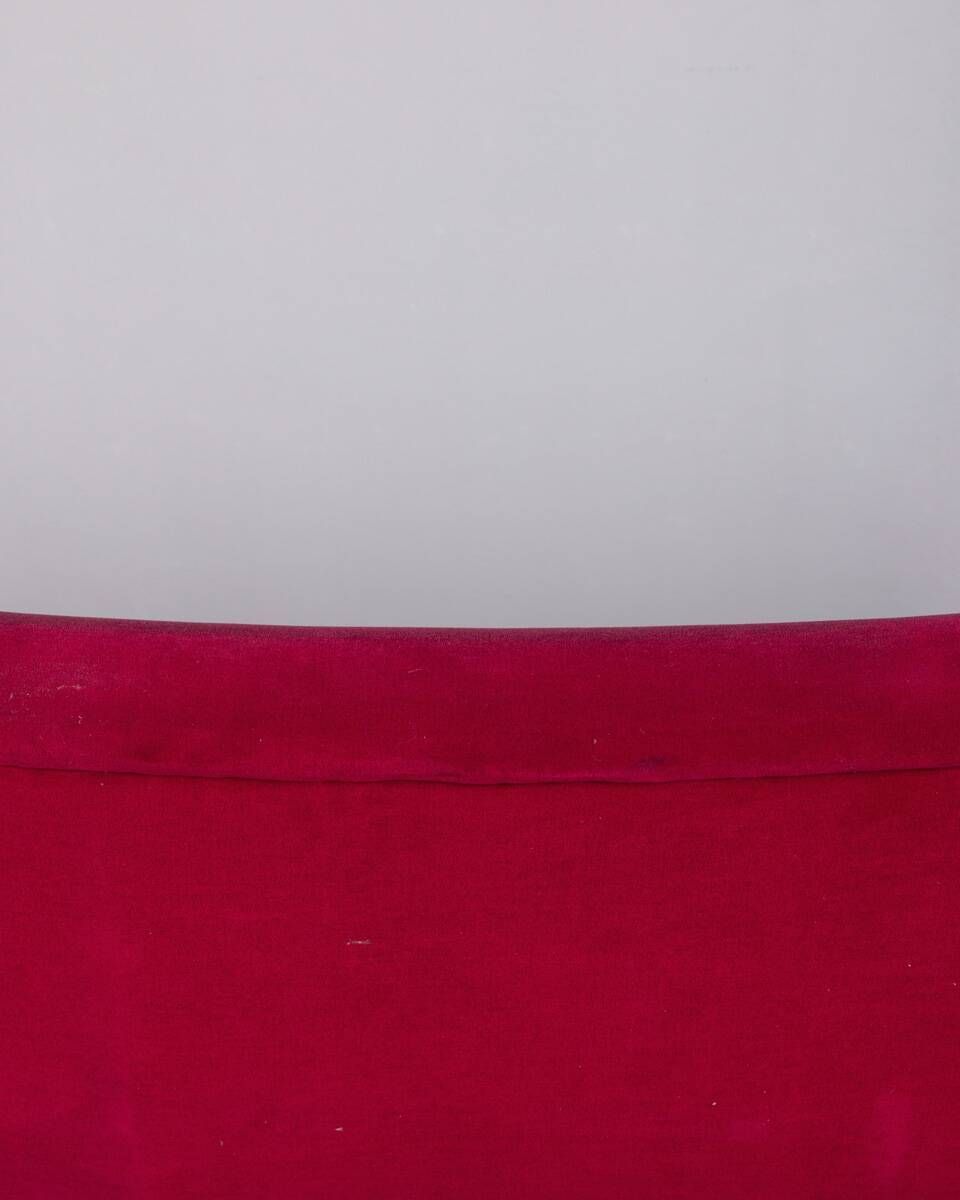 1038.0 1950s Vintage Red Velvet Sofa, Italian Design photo