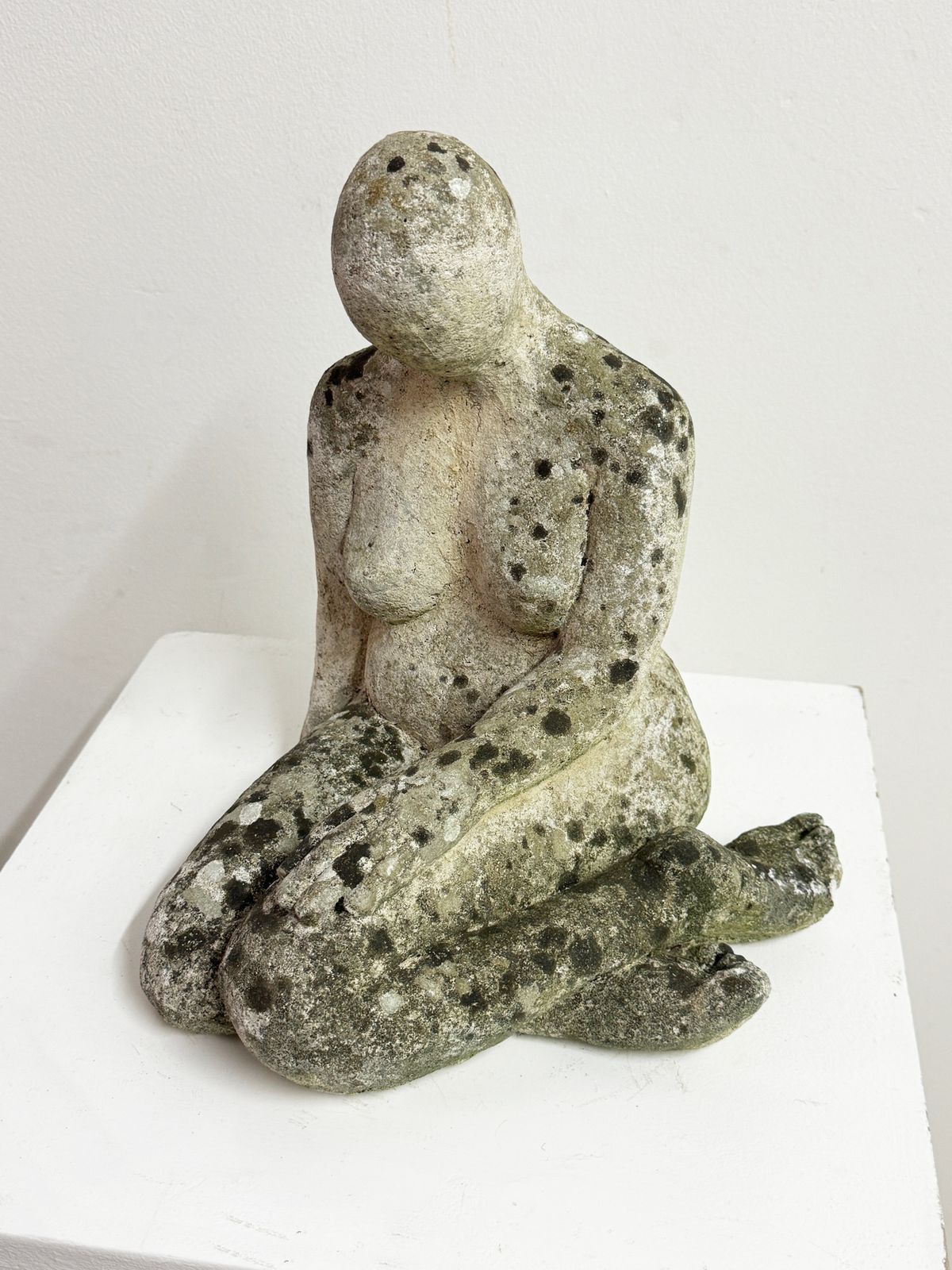 Statue In The Manner Of Henry Moore Signed Weathered Garden Sculpture photo for sale