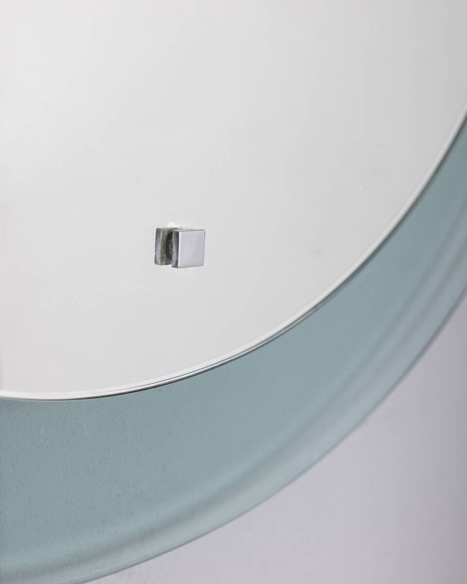 Round Wall Mirror In Smoked Glass, Italy, 1970s photo for sale