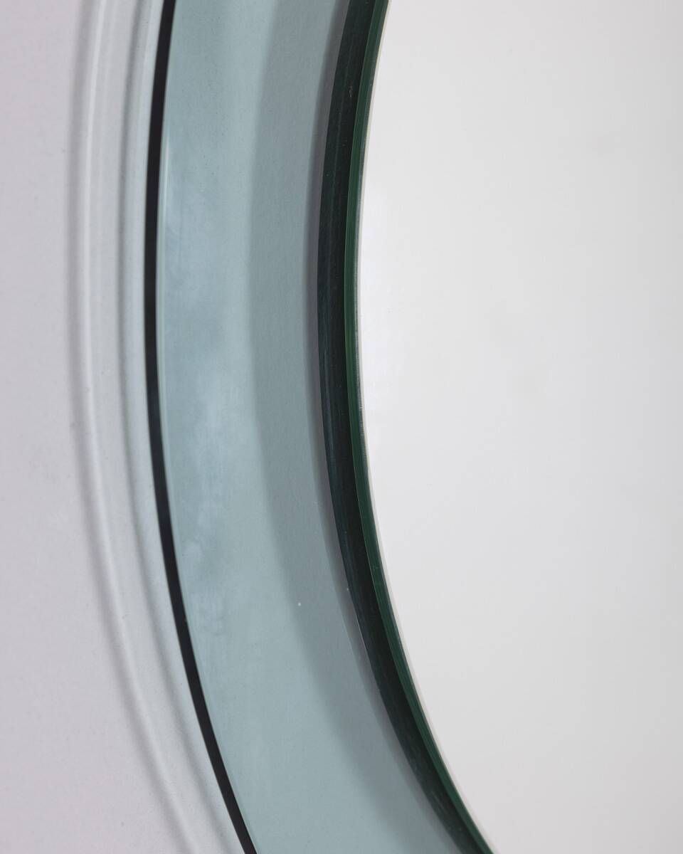 Round Wall Mirror In Smoked Glass, Italy, 1970s photo Home Decor